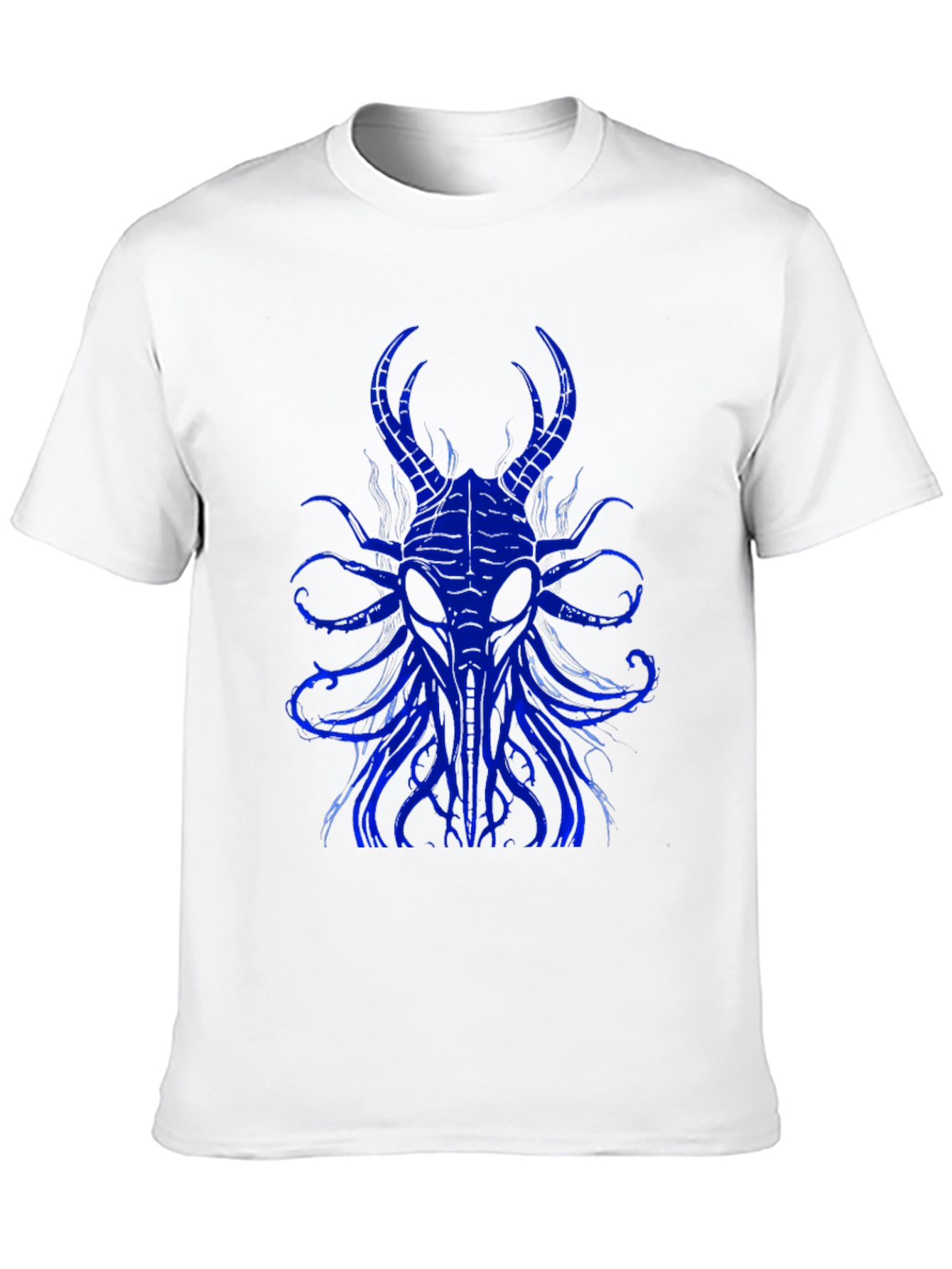 Mens Black T-Shirt with Blue Cthulhu Graphic
