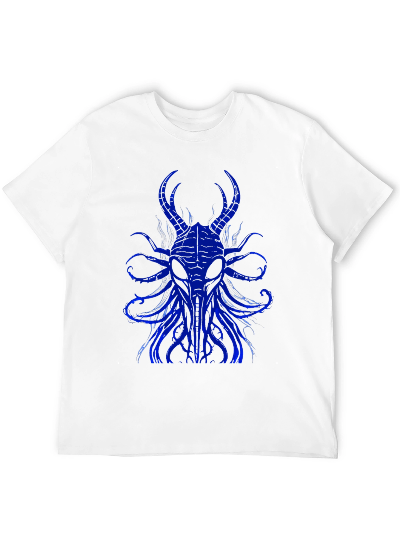 Mens Black T-Shirt with Blue Cthulhu Graphic