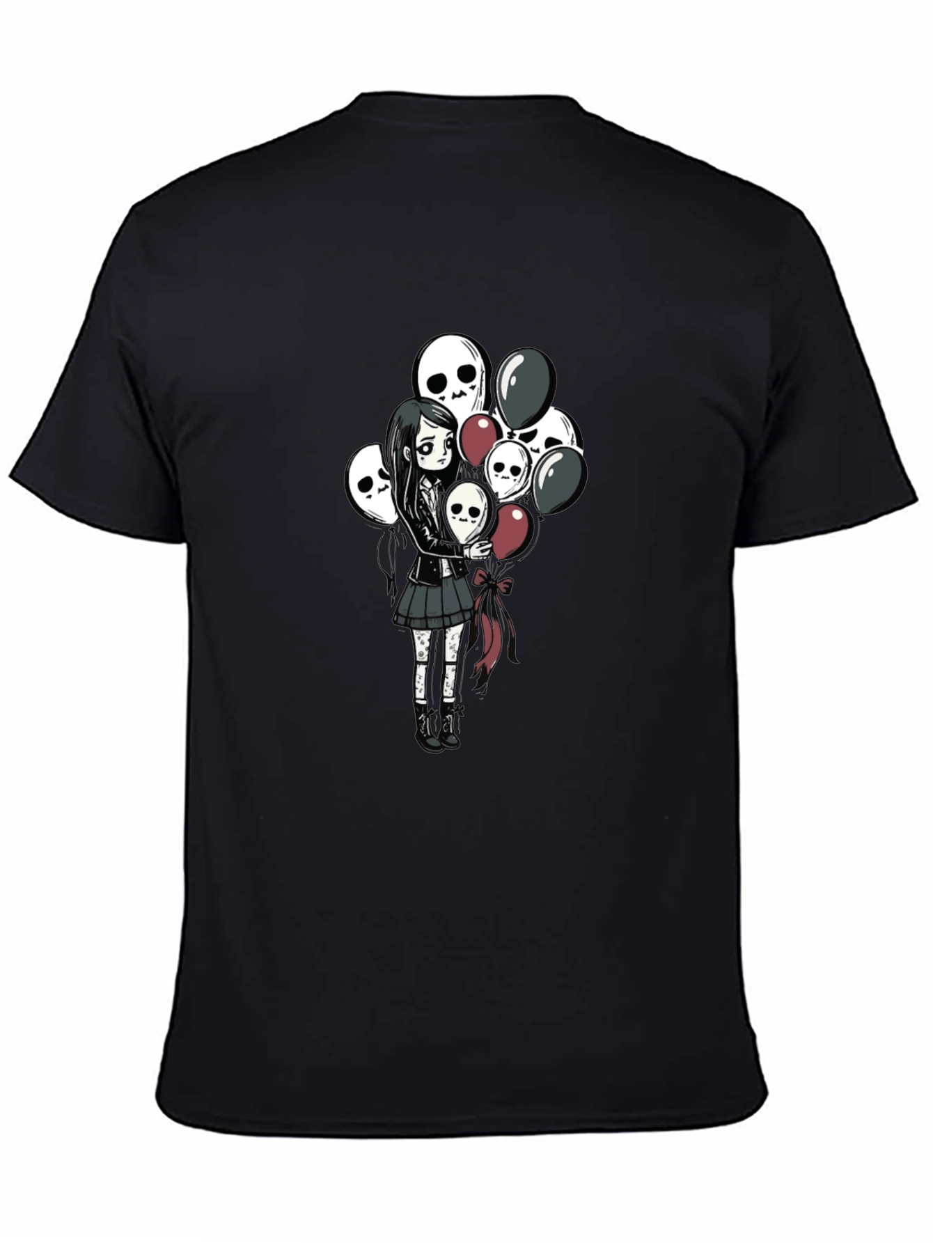 Skull Balloon Girl Black T-Shirt