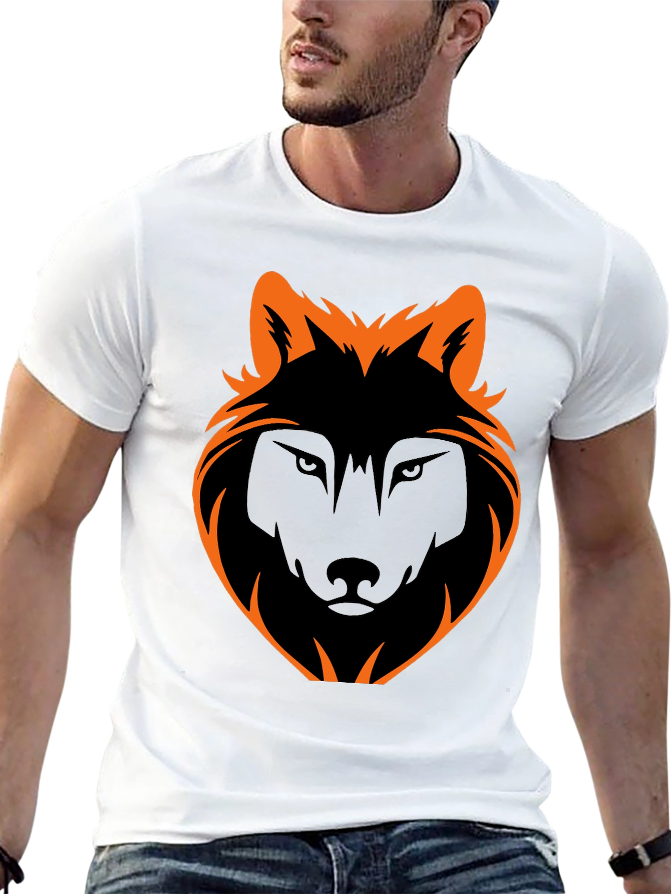 Black Wolf Graphic Tee - Stylish Mens Casual Shirt