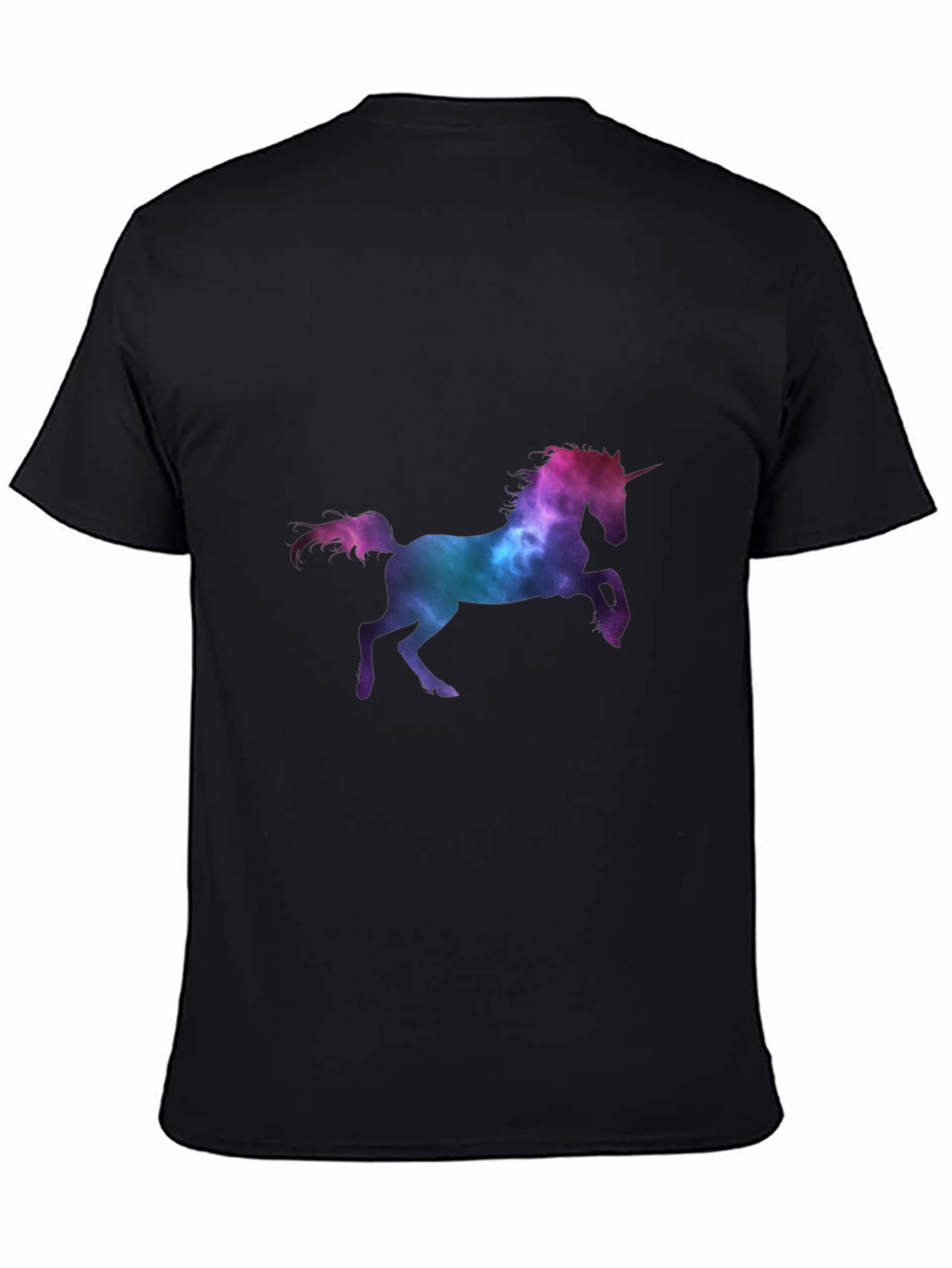Unicorn Galaxy Print Black T-Shirt