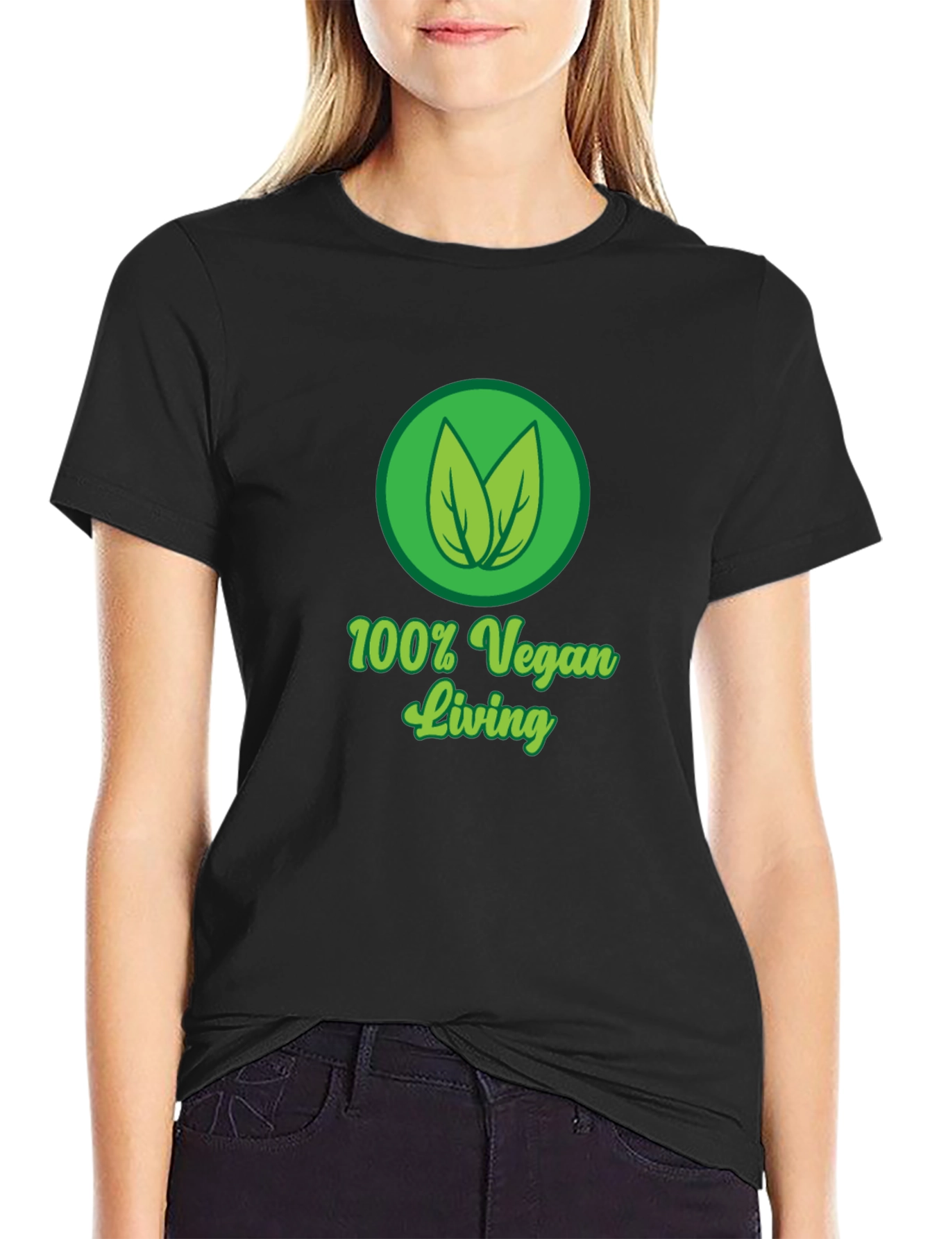 100% Vegan Living Black T-Shirt
