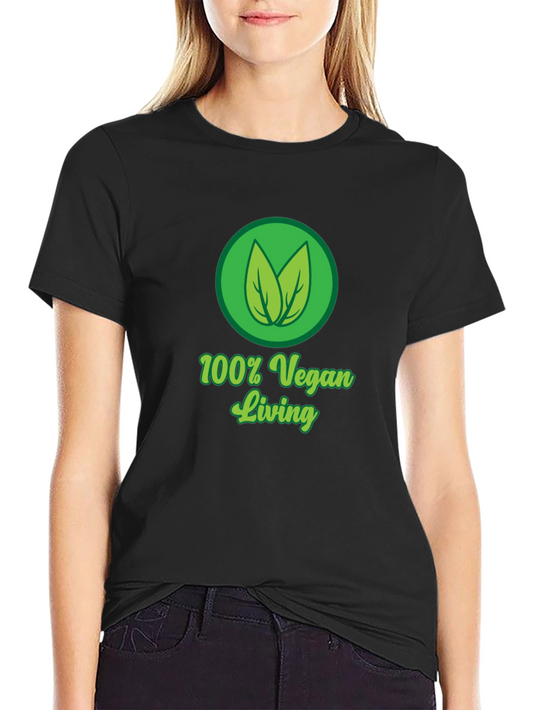 100% Vegan Living Black T-Shirt