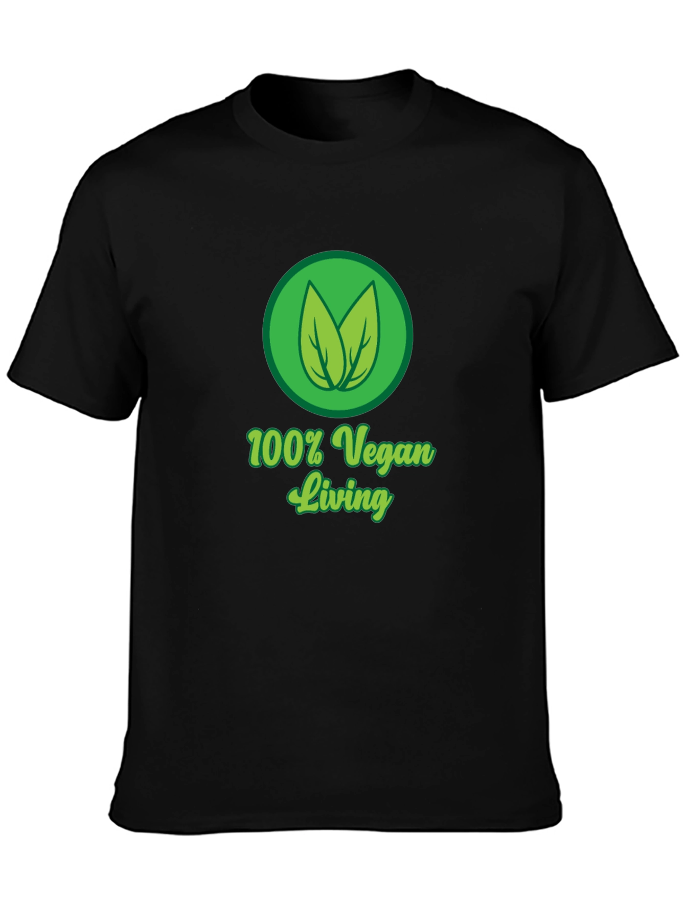 100% Vegan Living Black T-Shirt