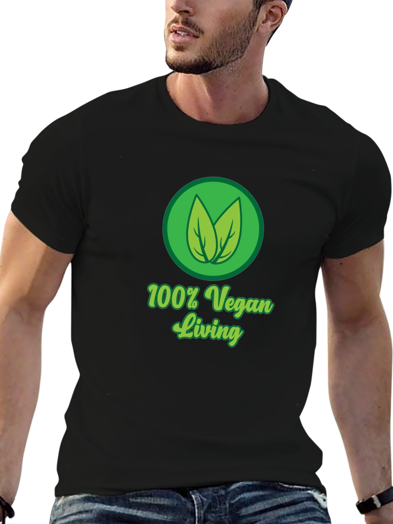 100% Vegan Living Black T-Shirt