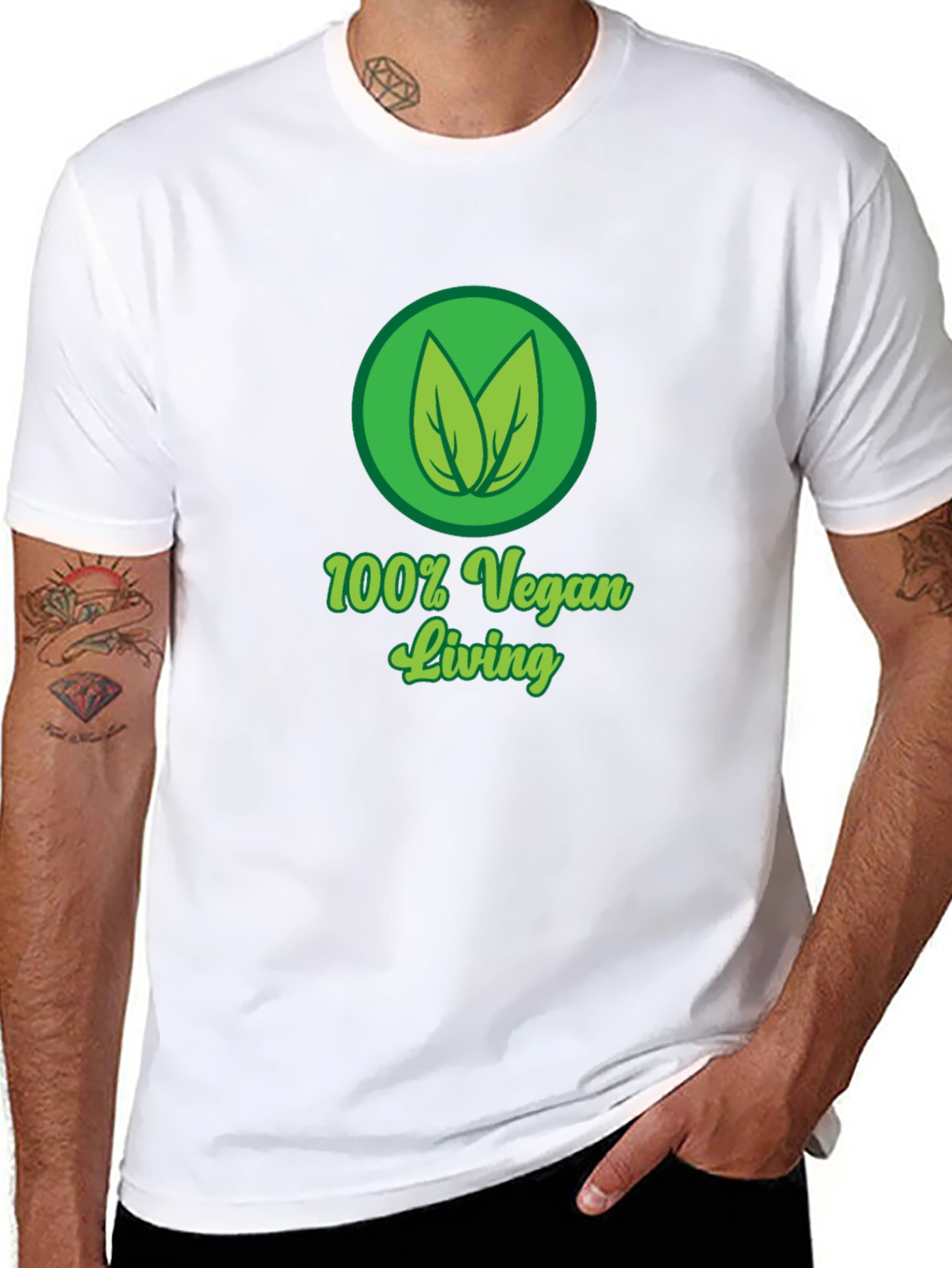 100% Vegan Living Black T-Shirt