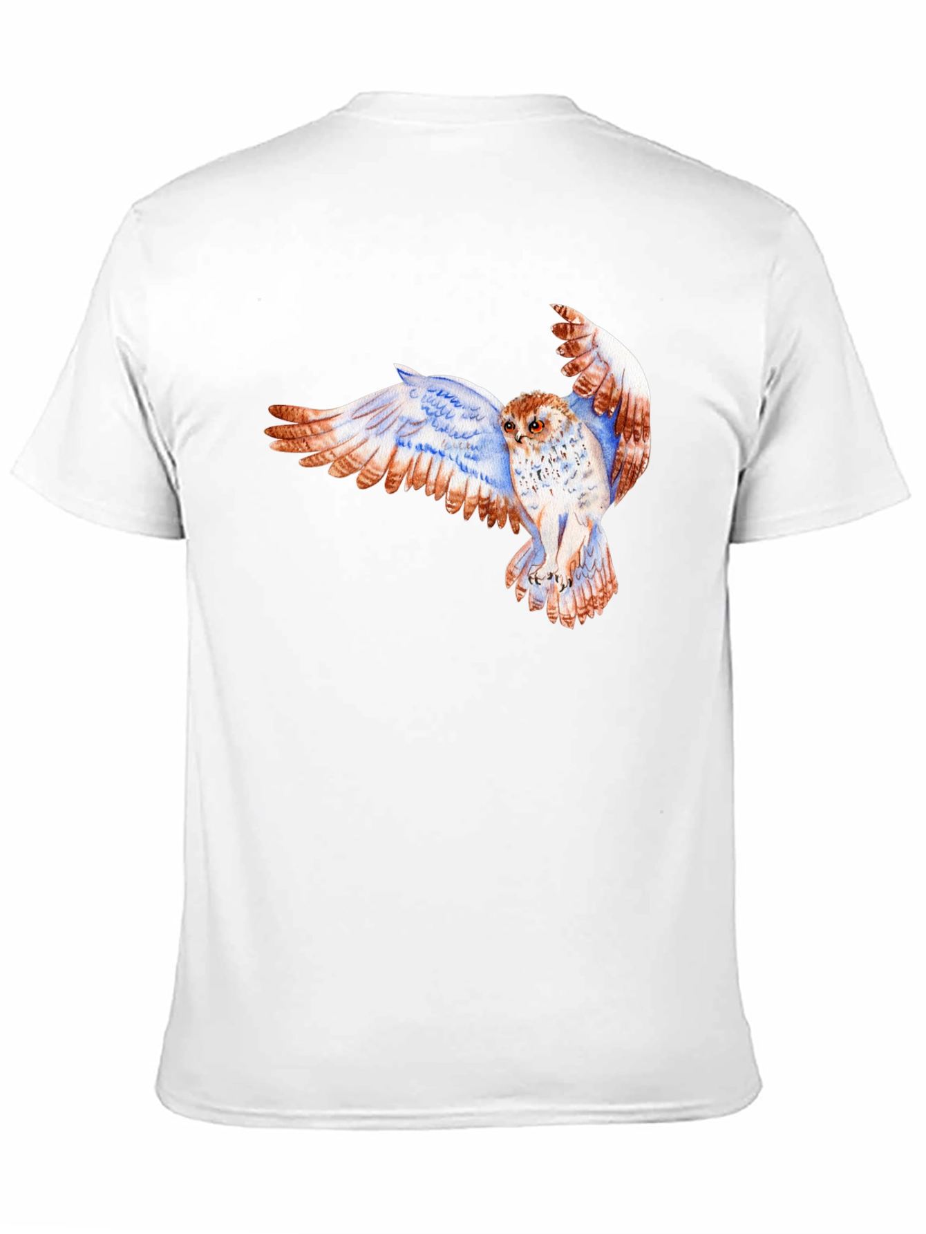 Owl Print Crew Neck T-Shirt - Mens Graphic Tee