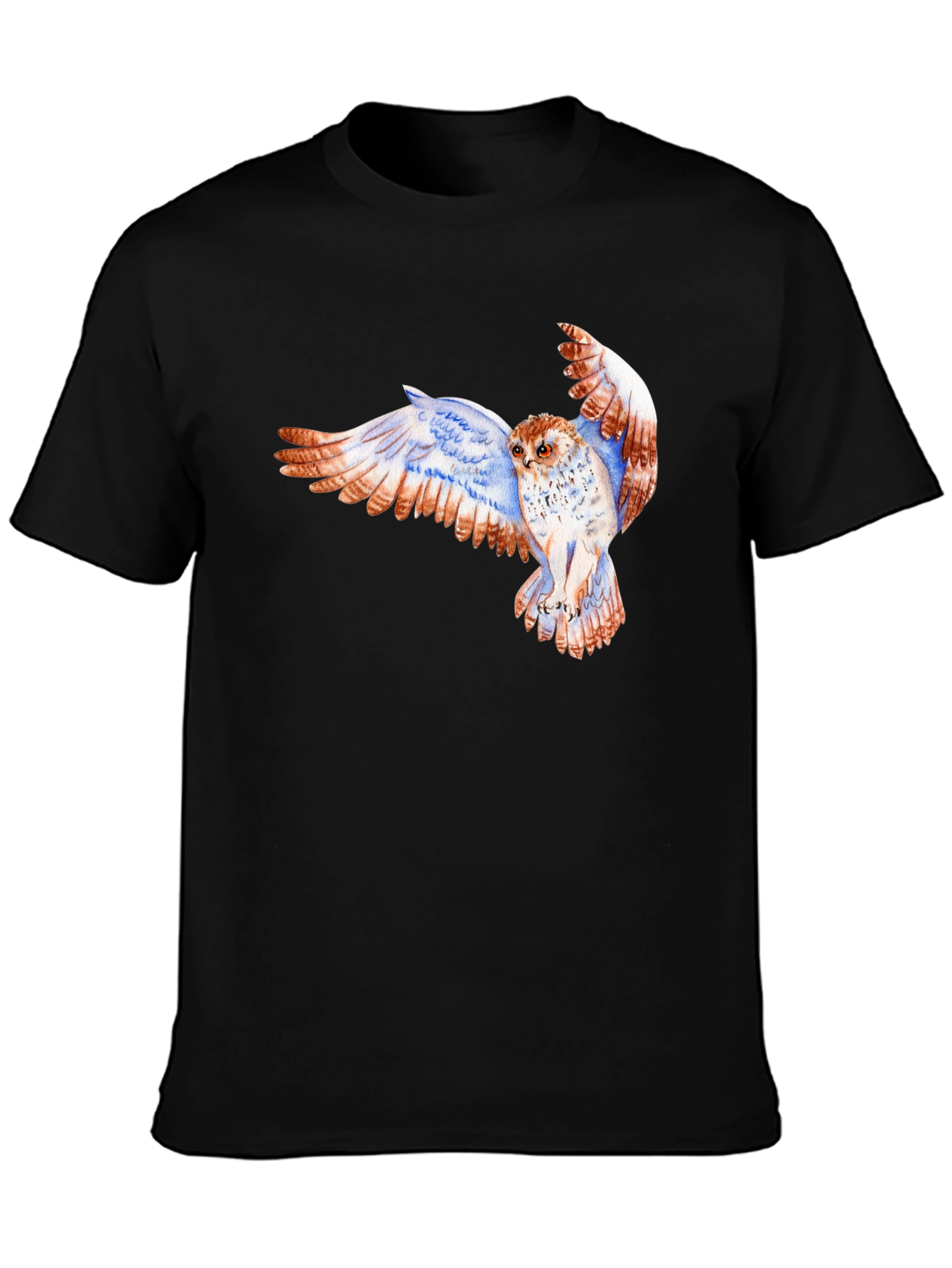 Owl Print Crew Neck T-Shirt - Mens Graphic Tee