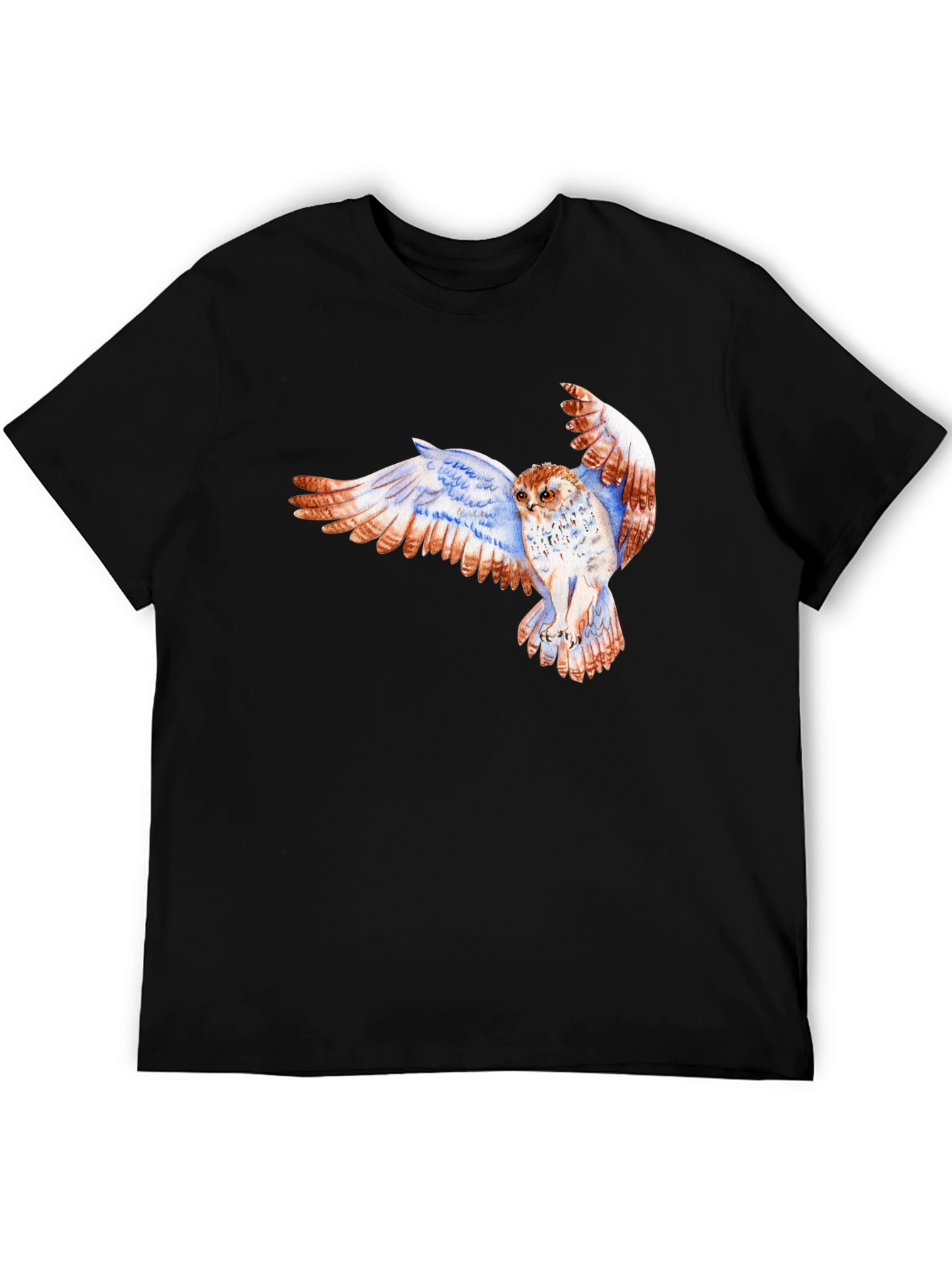 Owl Print Crew Neck T-Shirt - Mens Graphic Tee