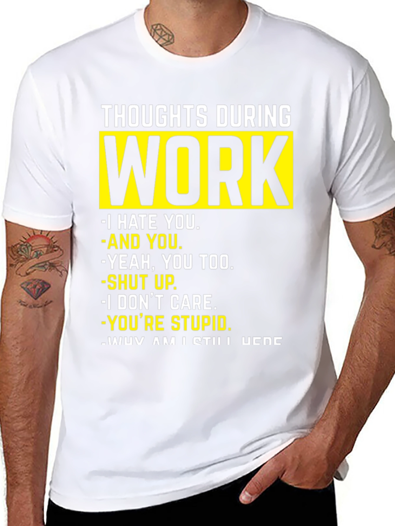 Funny Work Thoughts Graphic T-Shirt