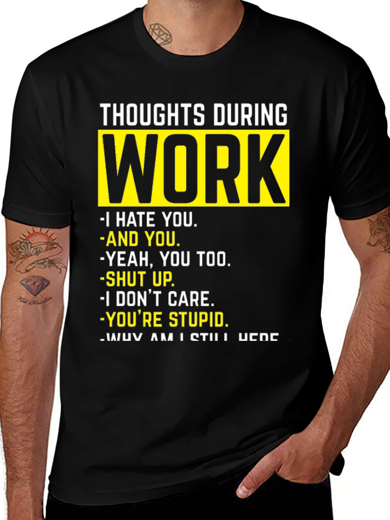 Funny Work Thoughts Graphic T-Shirt