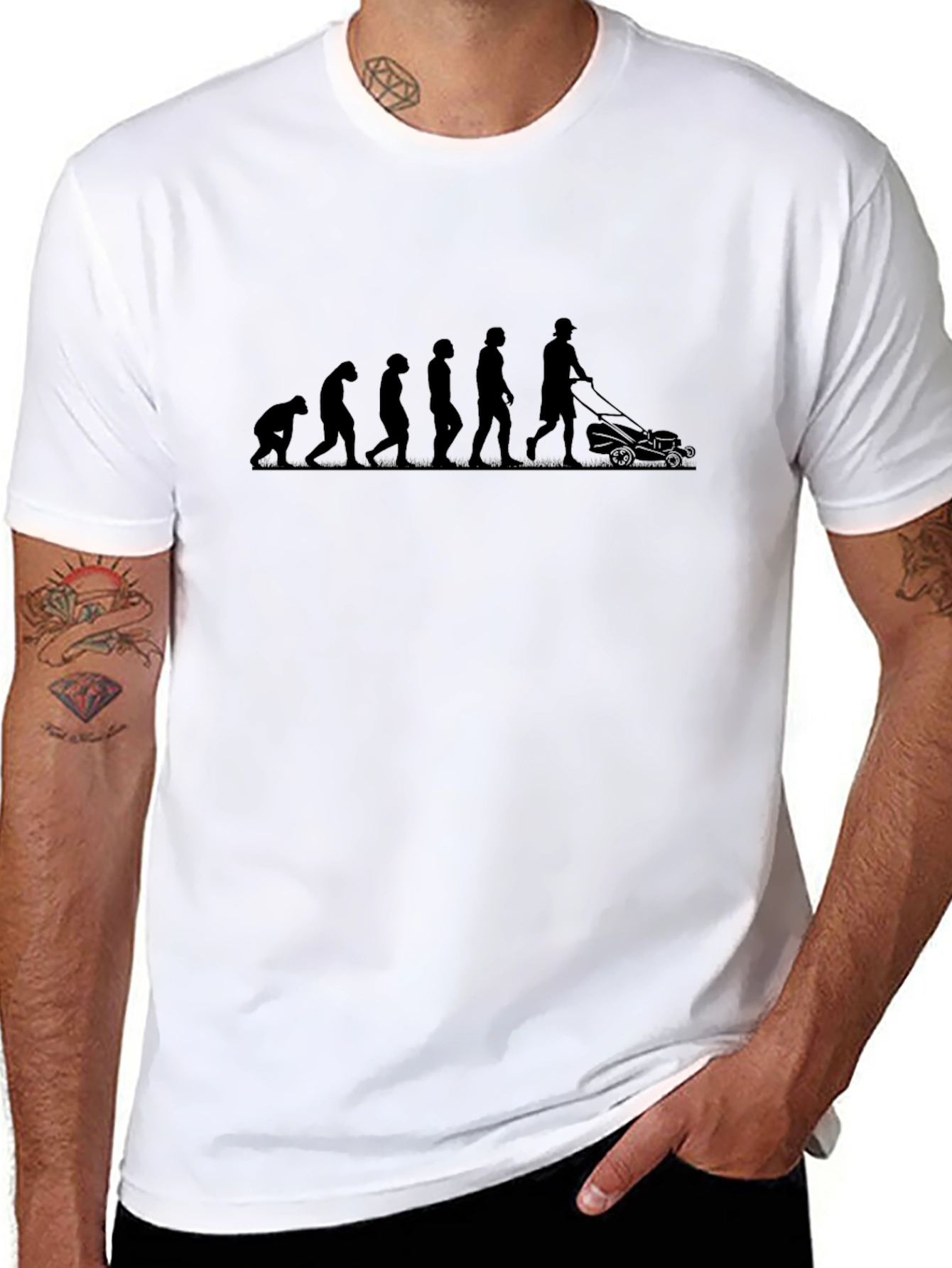 Evolution of Lawn Mowing T-Shirt