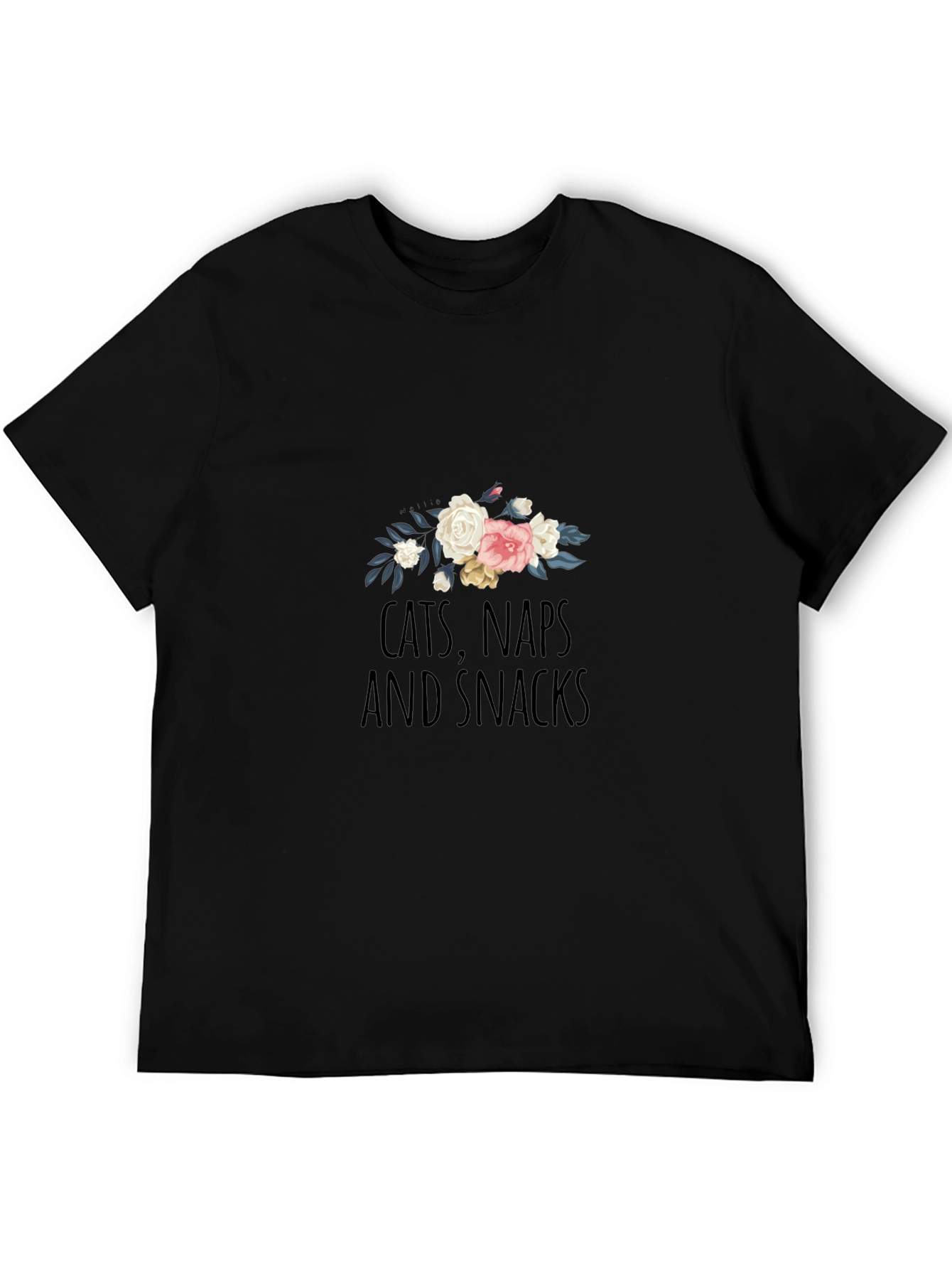 Cats Naps Snacks Floral T-Shirt
