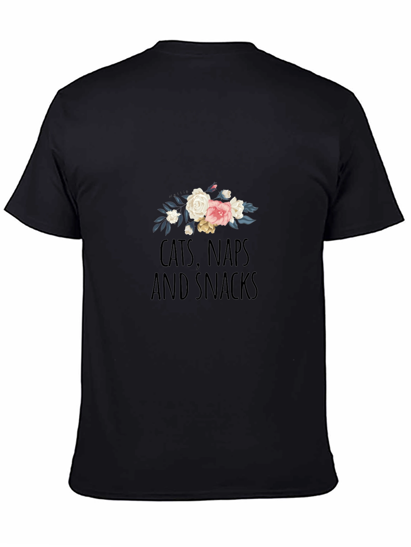 Cats Naps Snacks Floral T-Shirt