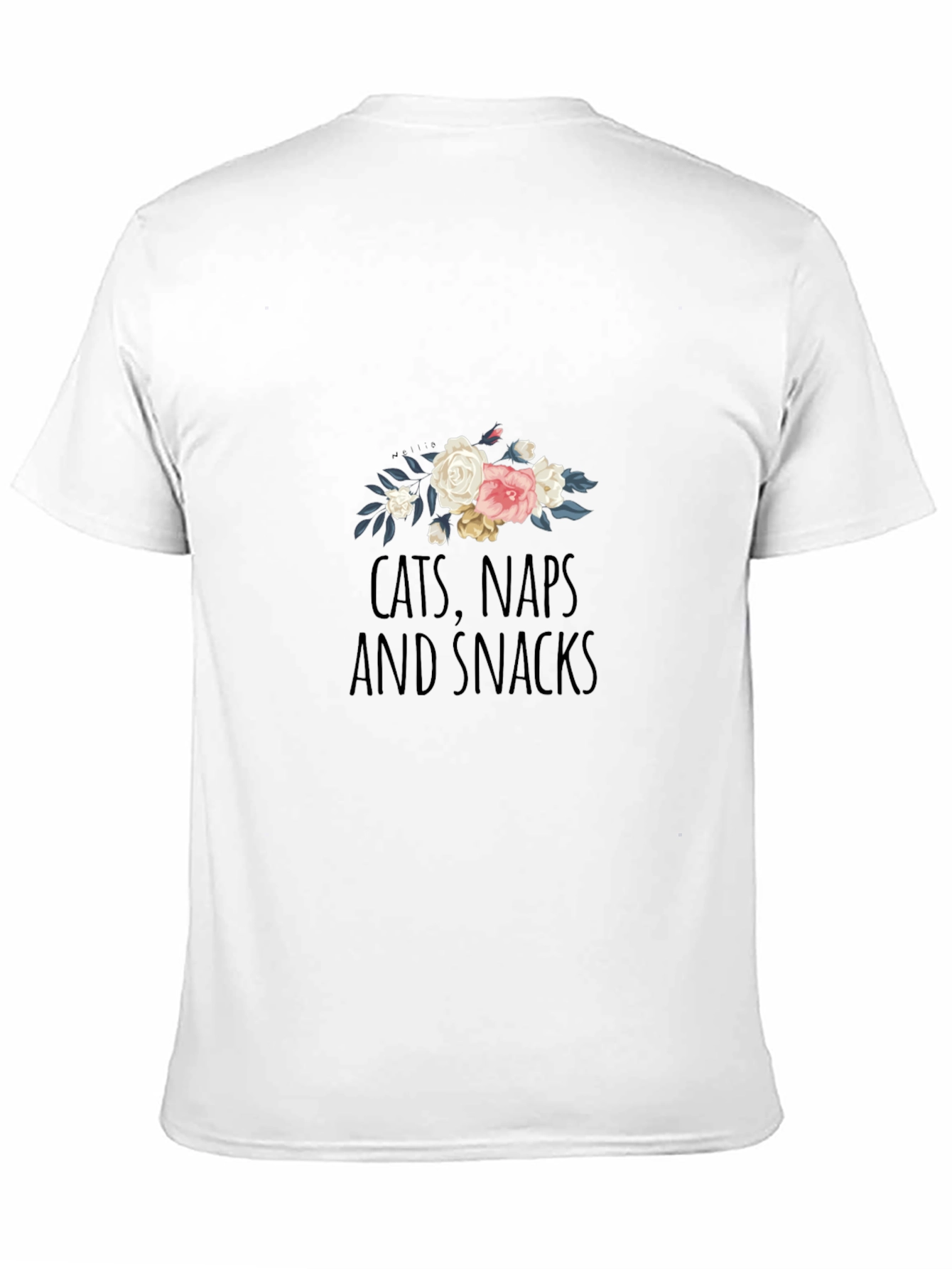 Cats Naps Snacks Floral T-Shirt