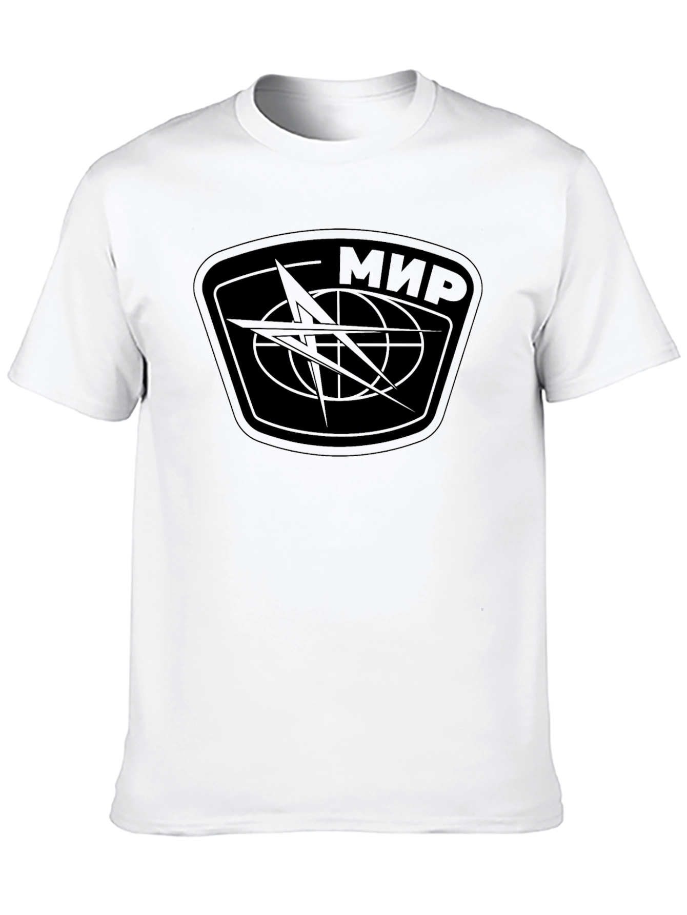 Mir Space Station Design T-Shirt - Black