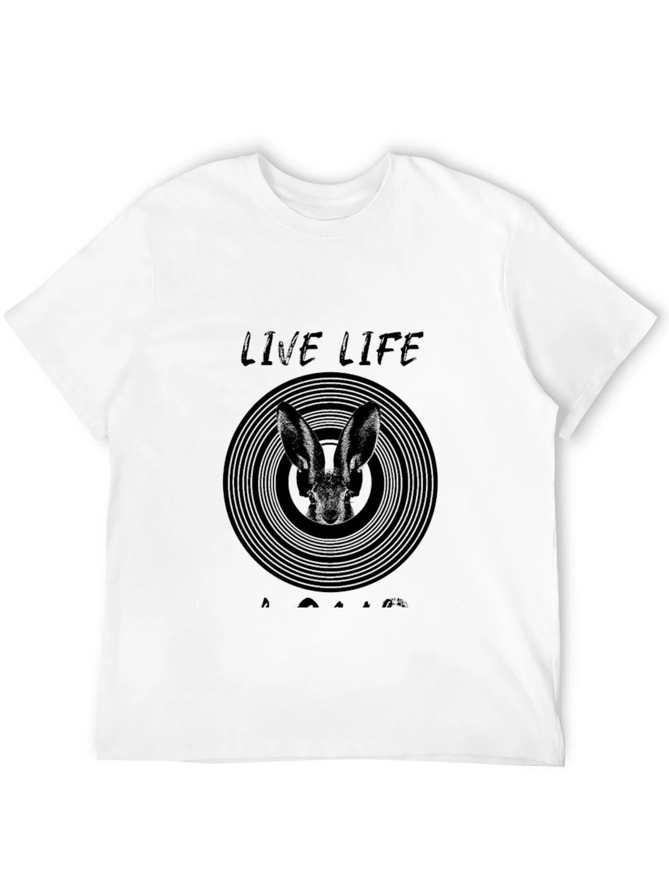 Live Life Rabbit Graphic T-Shirt