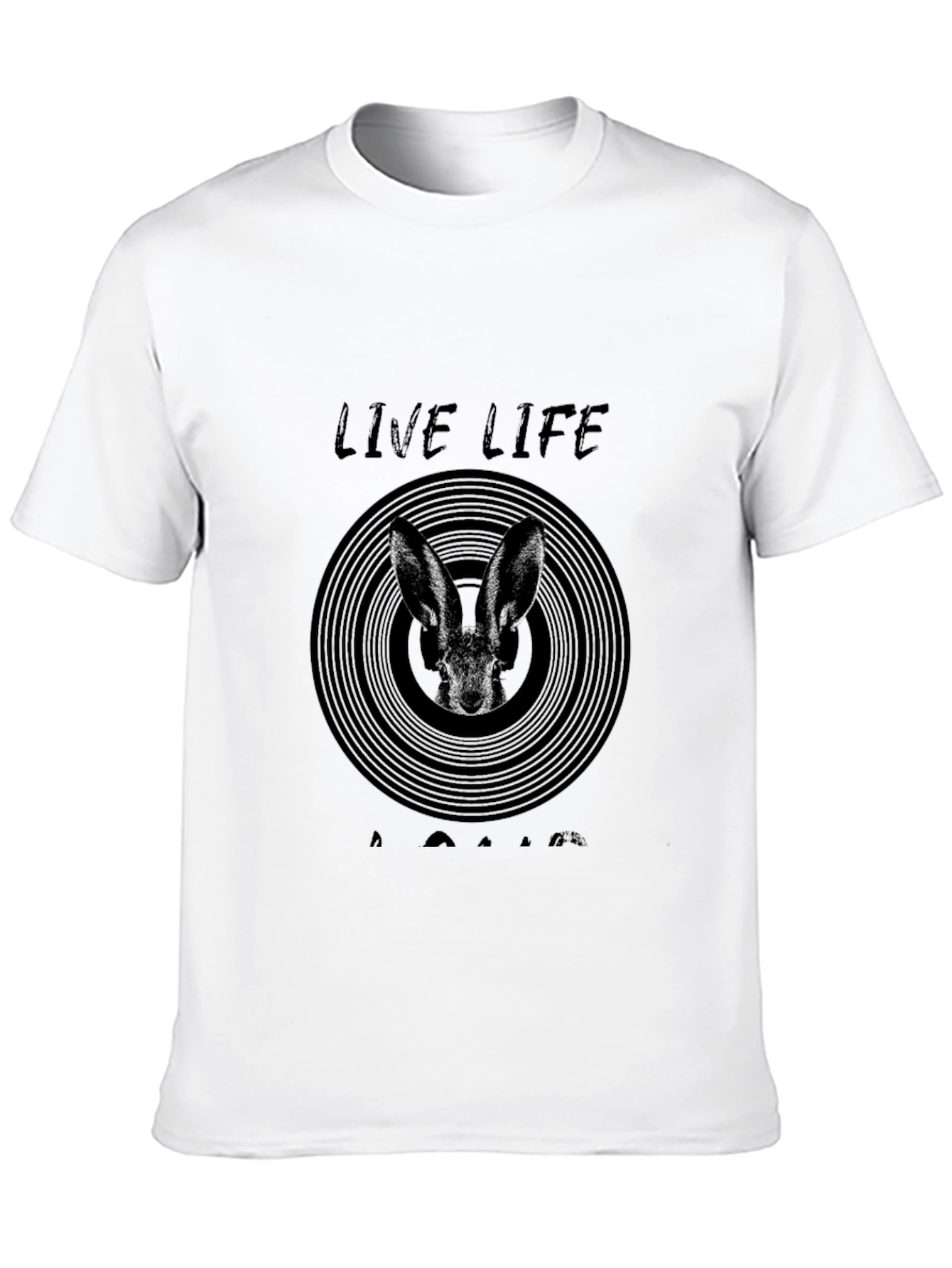 Live Life Rabbit Graphic T-Shirt