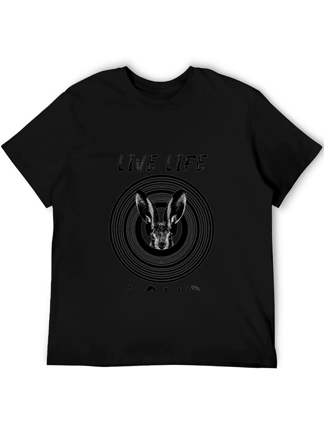 Live Life Rabbit Graphic T-Shirt