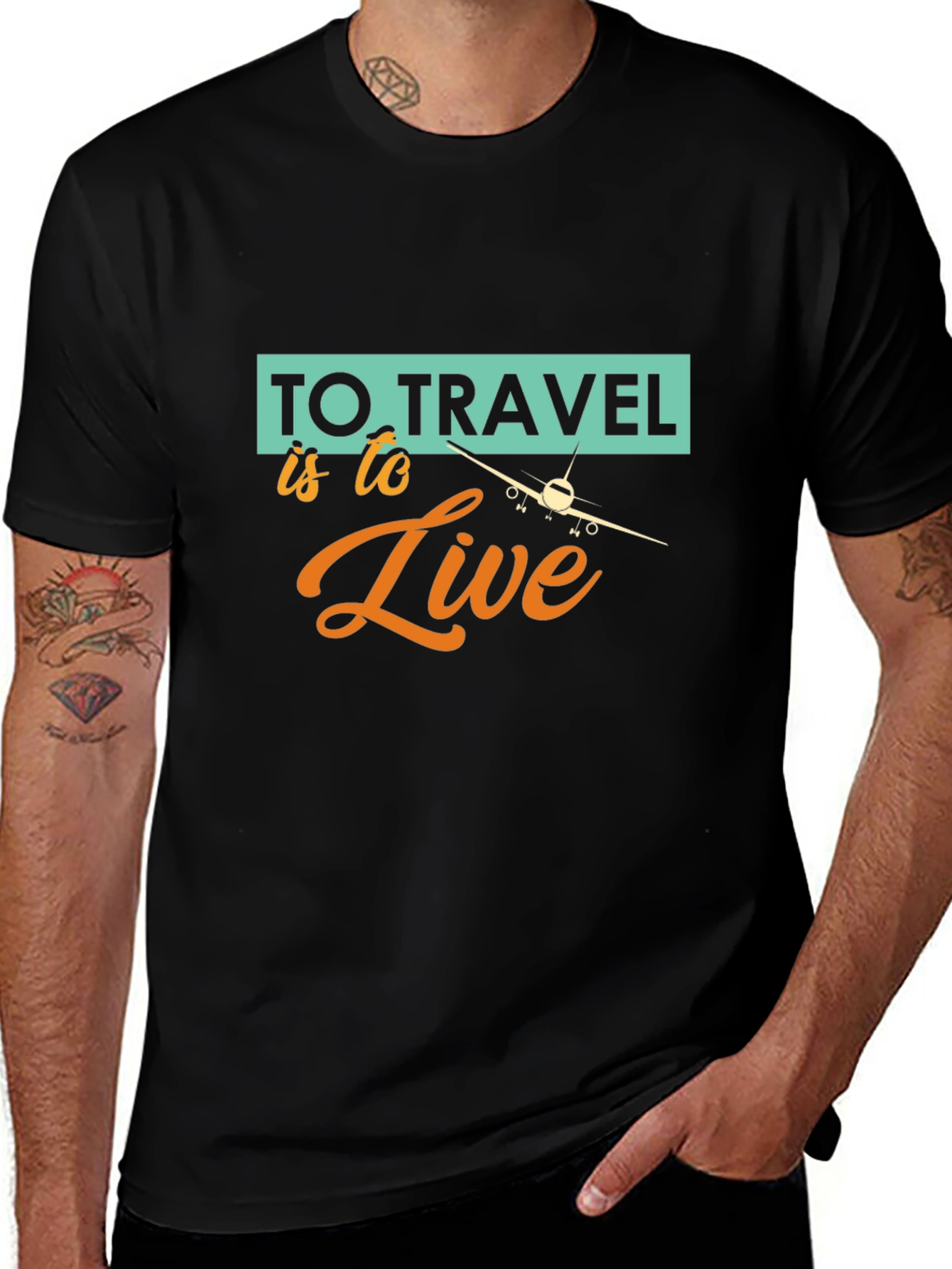 Travel is to Live T-Shirt - Black Graphic Tee