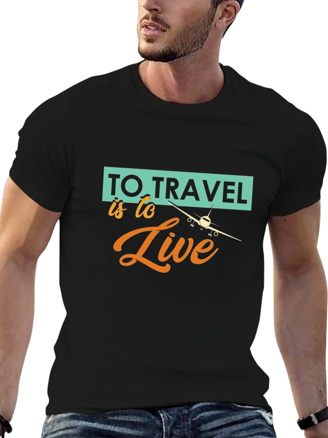 Travel is to Live T-Shirt - Black Graphic Tee