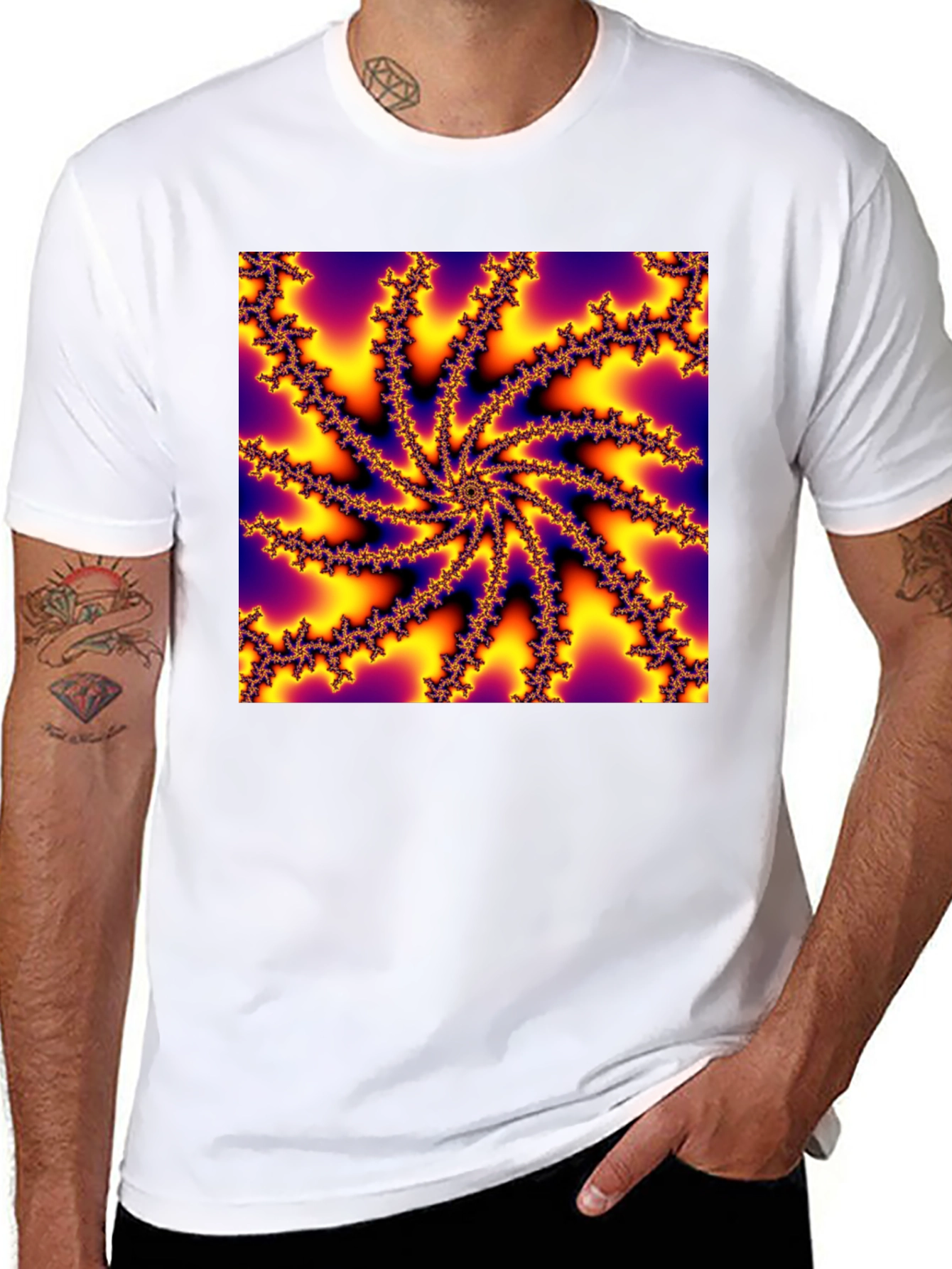 Fractal Swirl Graphic Tee - Abstract Design