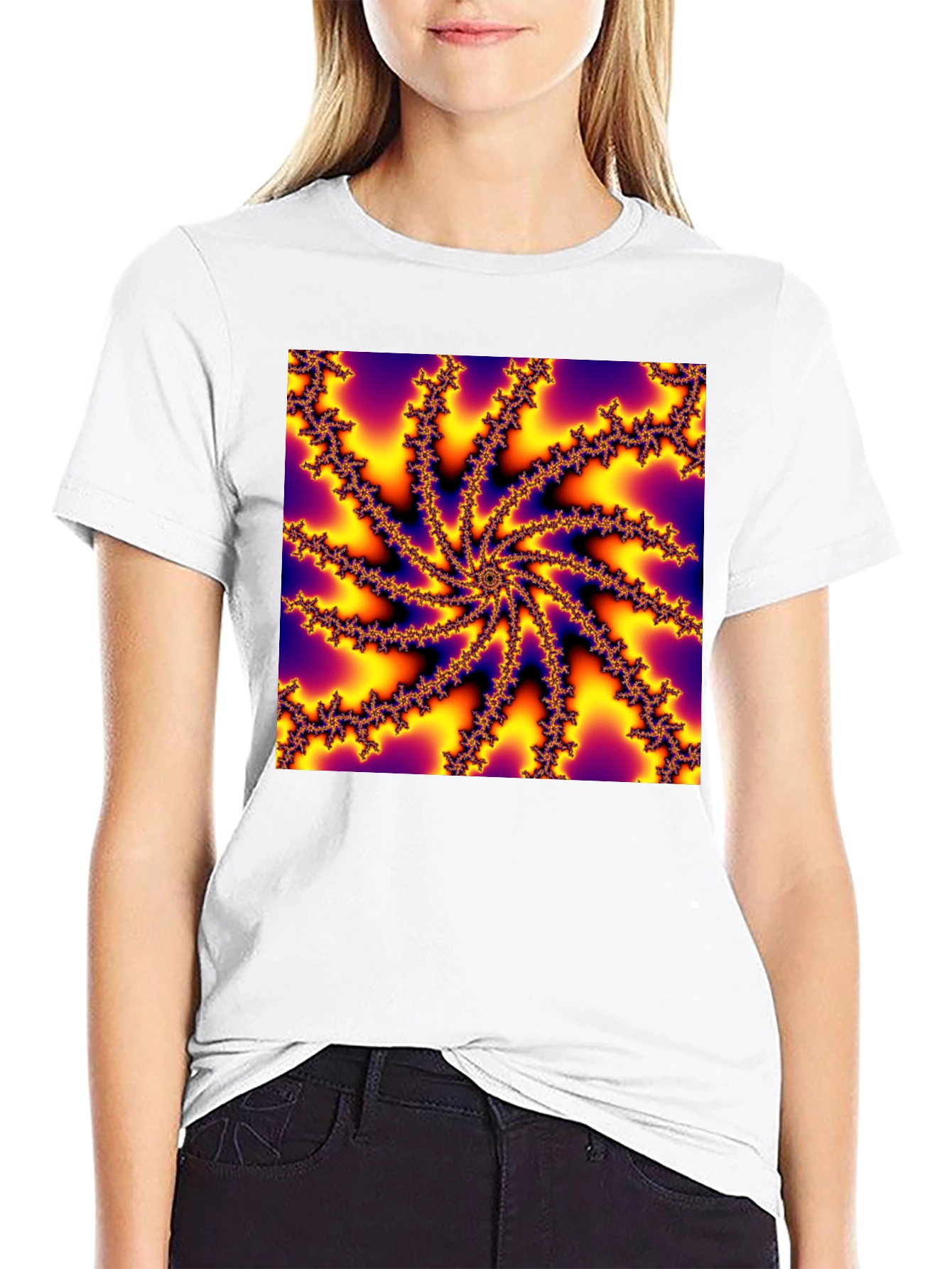 Fractal Swirl Graphic Tee - Abstract Design