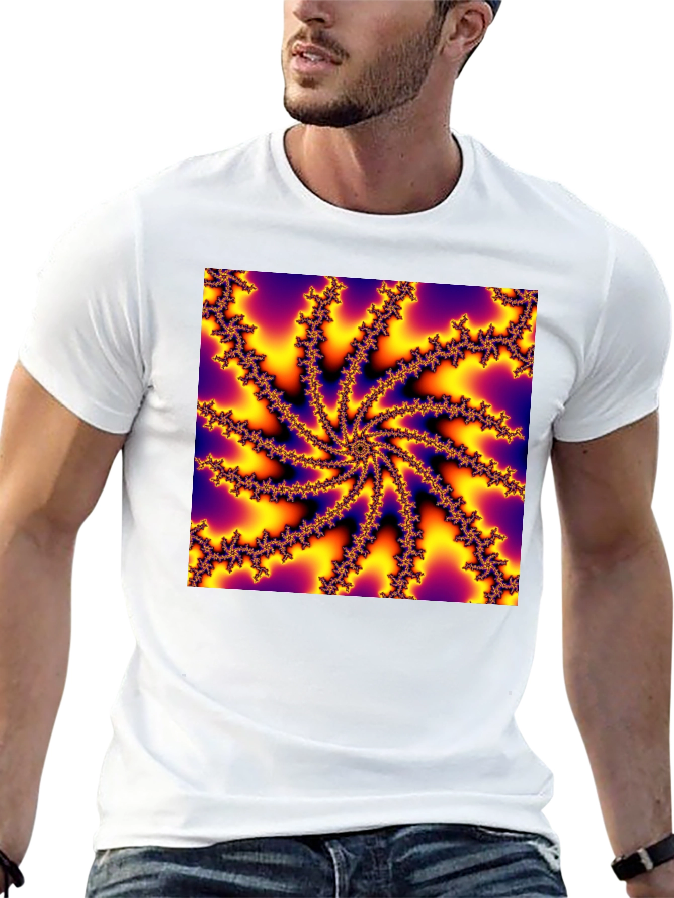 Fractal Swirl Graphic Tee - Abstract Design