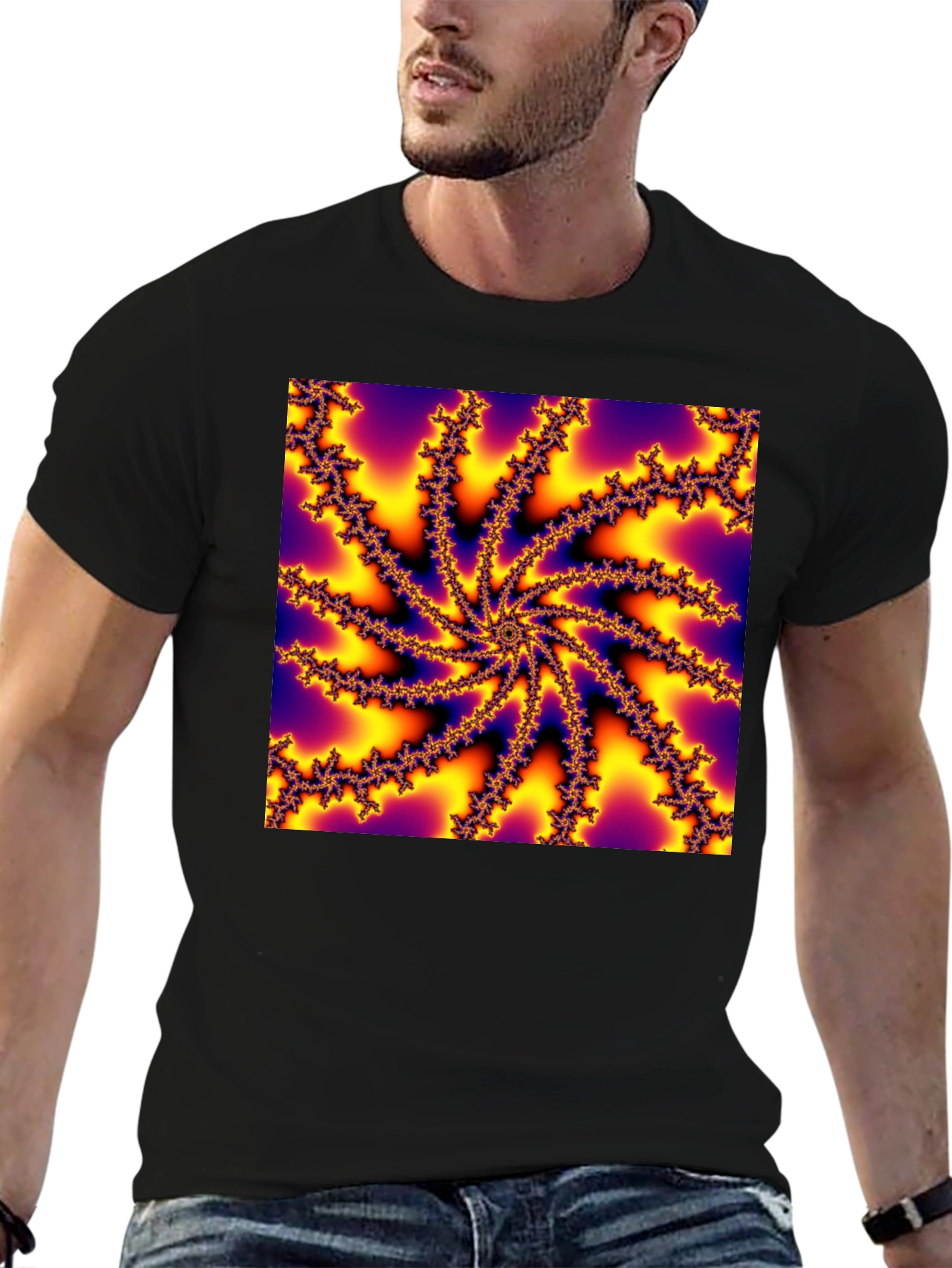 Fractal Swirl Graphic Tee - Abstract Design