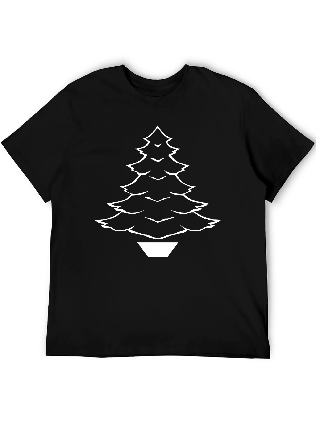 Mens Black Christmas Tree Graphic T-Shirt