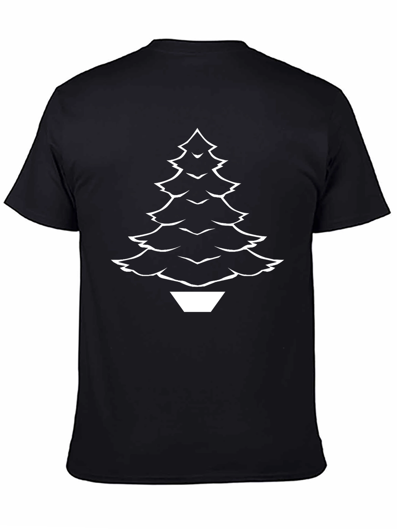 Mens Black Christmas Tree Graphic T-Shirt