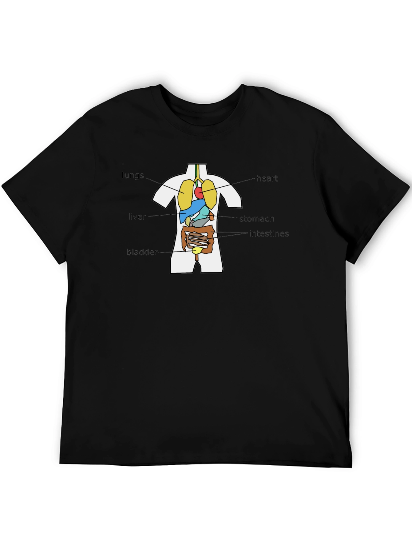 Anatomical Human Body Organs T-Shirt - Black