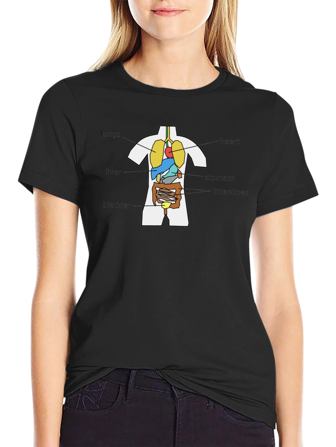 Anatomical Human Body Organs T-Shirt - Black