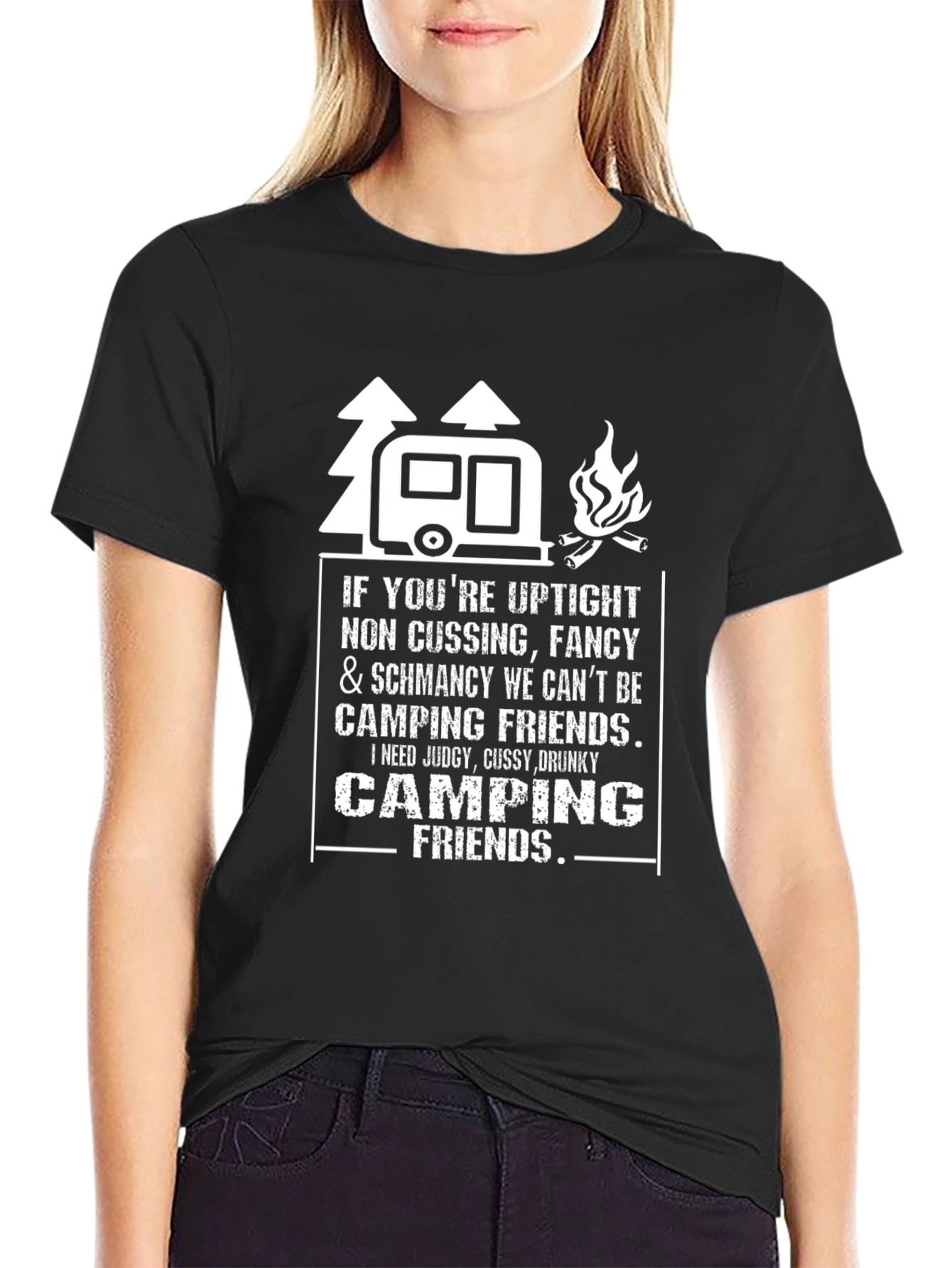 Funny Camping Friends Graphic Tee