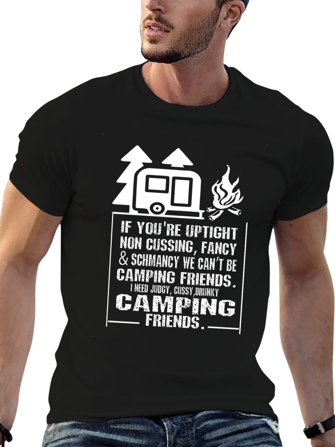 Funny Camping Friends Graphic Tee