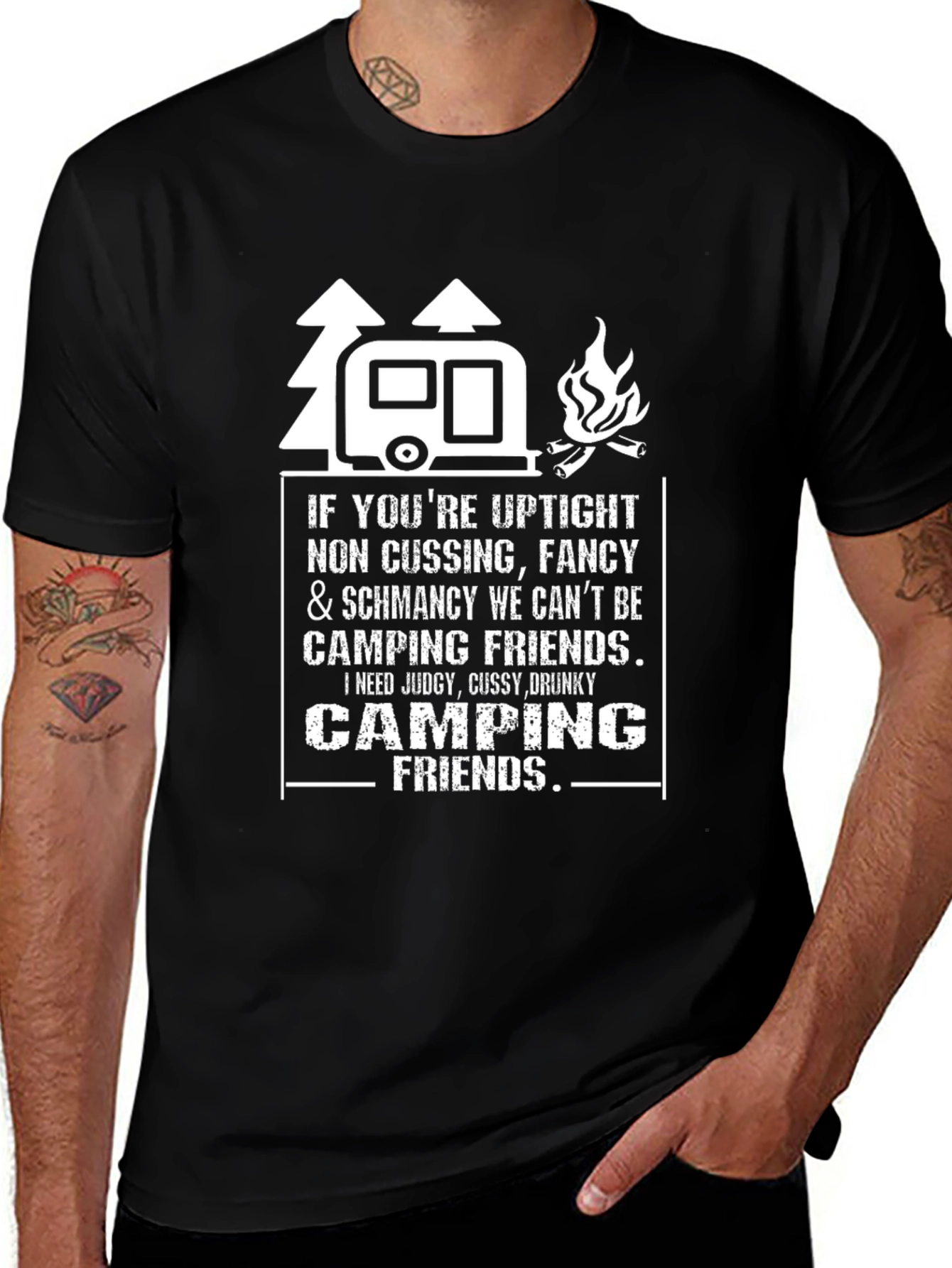 Funny Camping Friends Graphic Tee