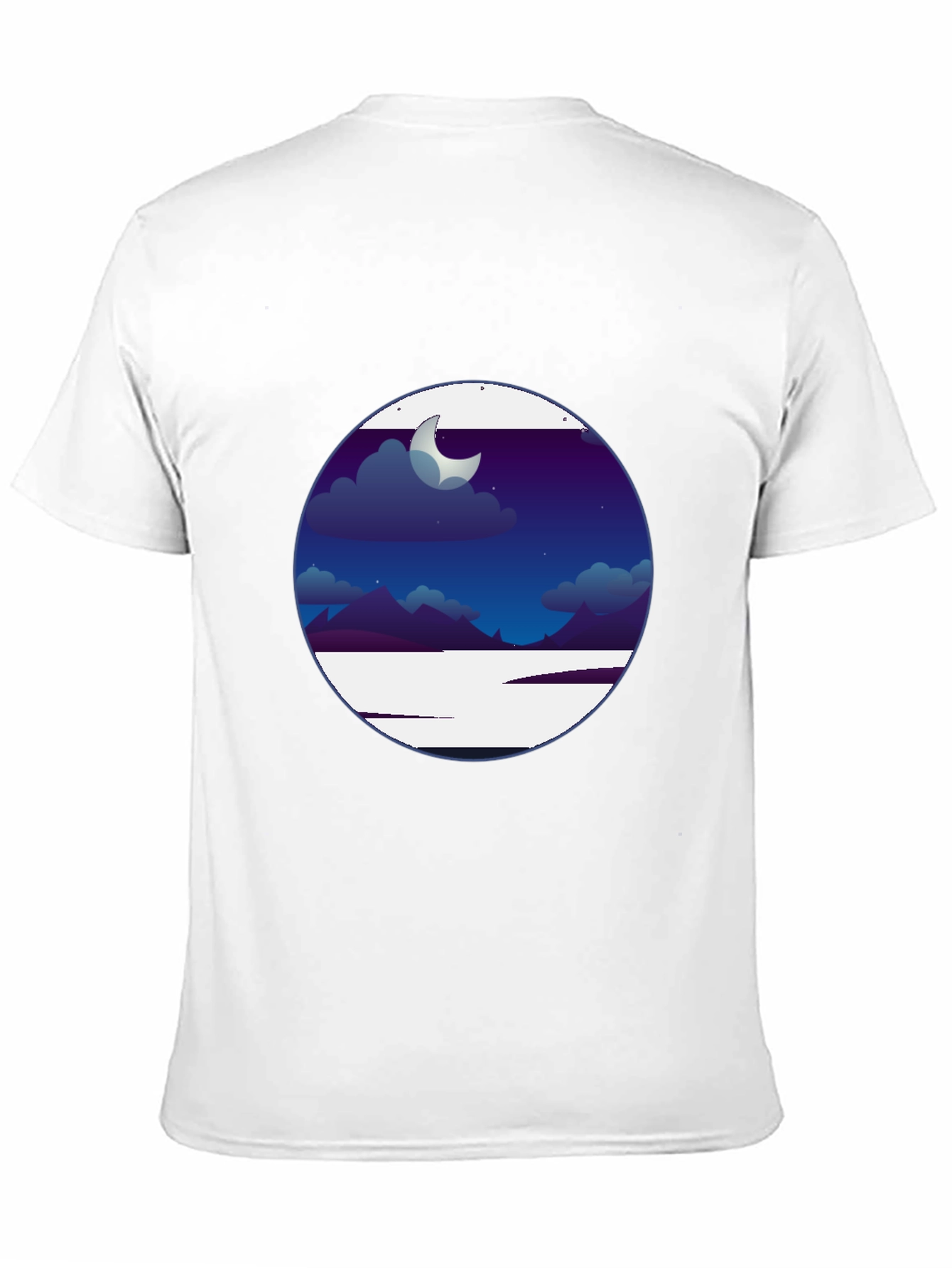 Nightscape Graphic Tee - Crescent Moon Scene