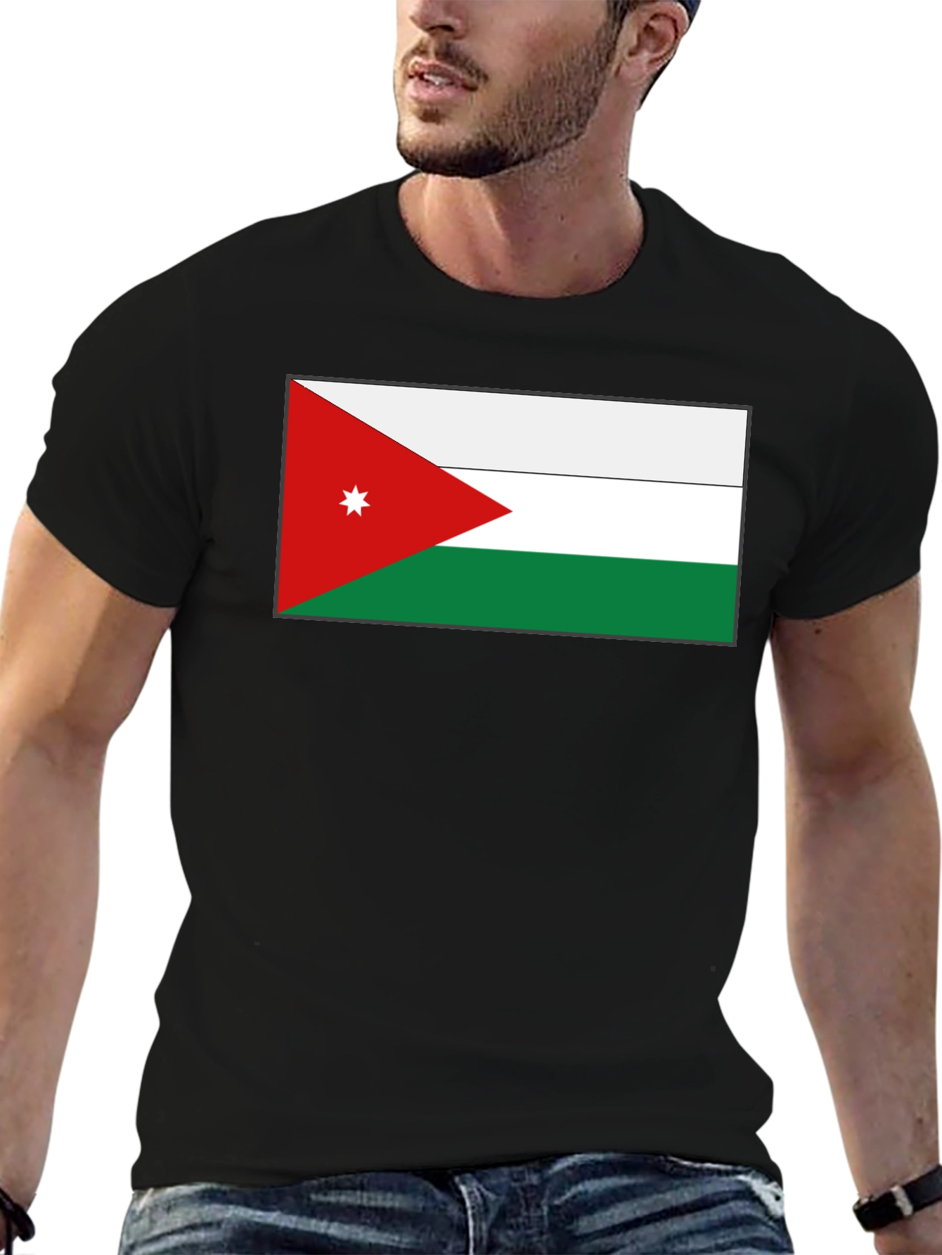 Jordan Flag T-Shirt - Black Cotton Tee