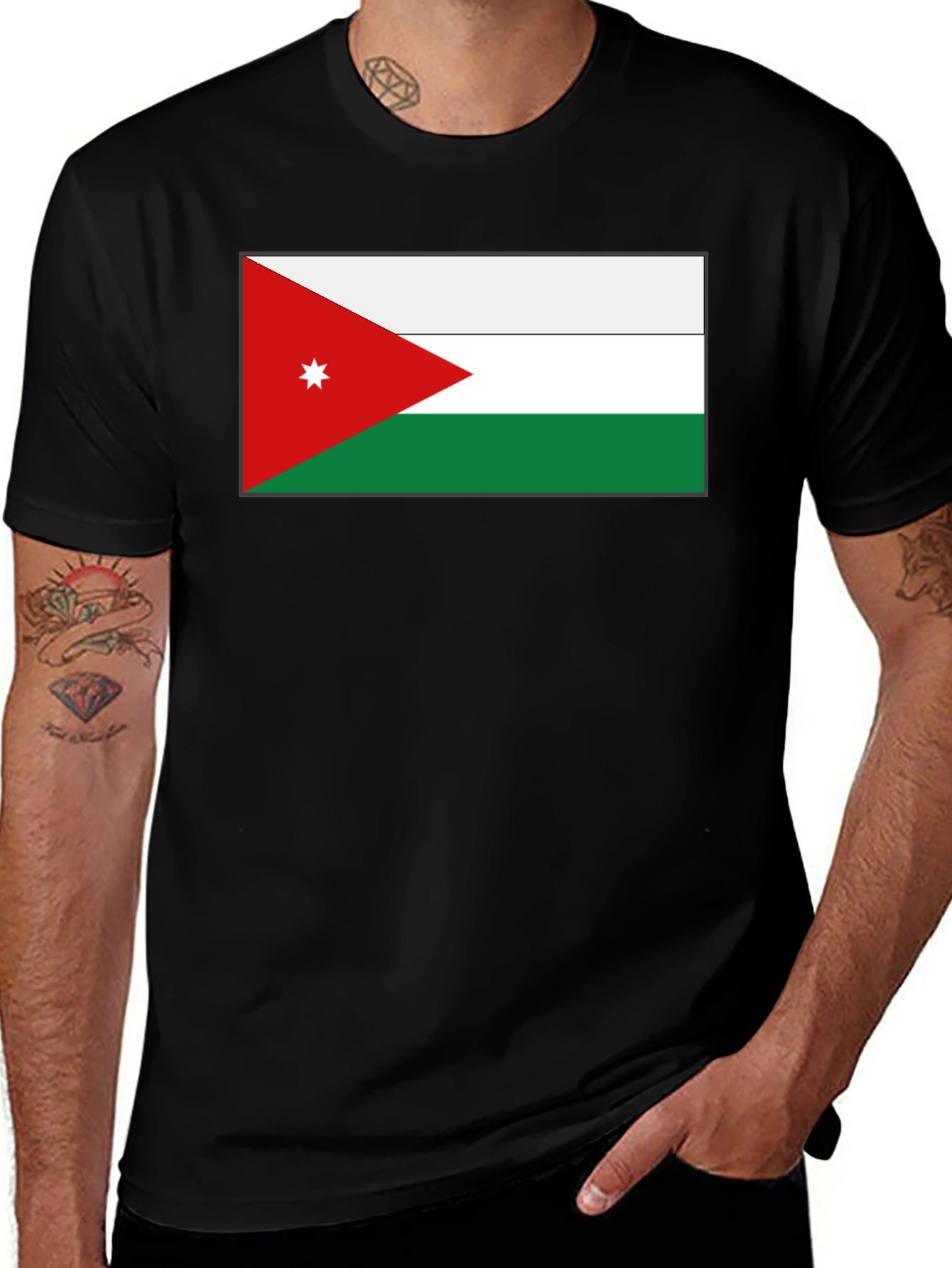 Jordan Flag T-Shirt - Black Cotton Tee
