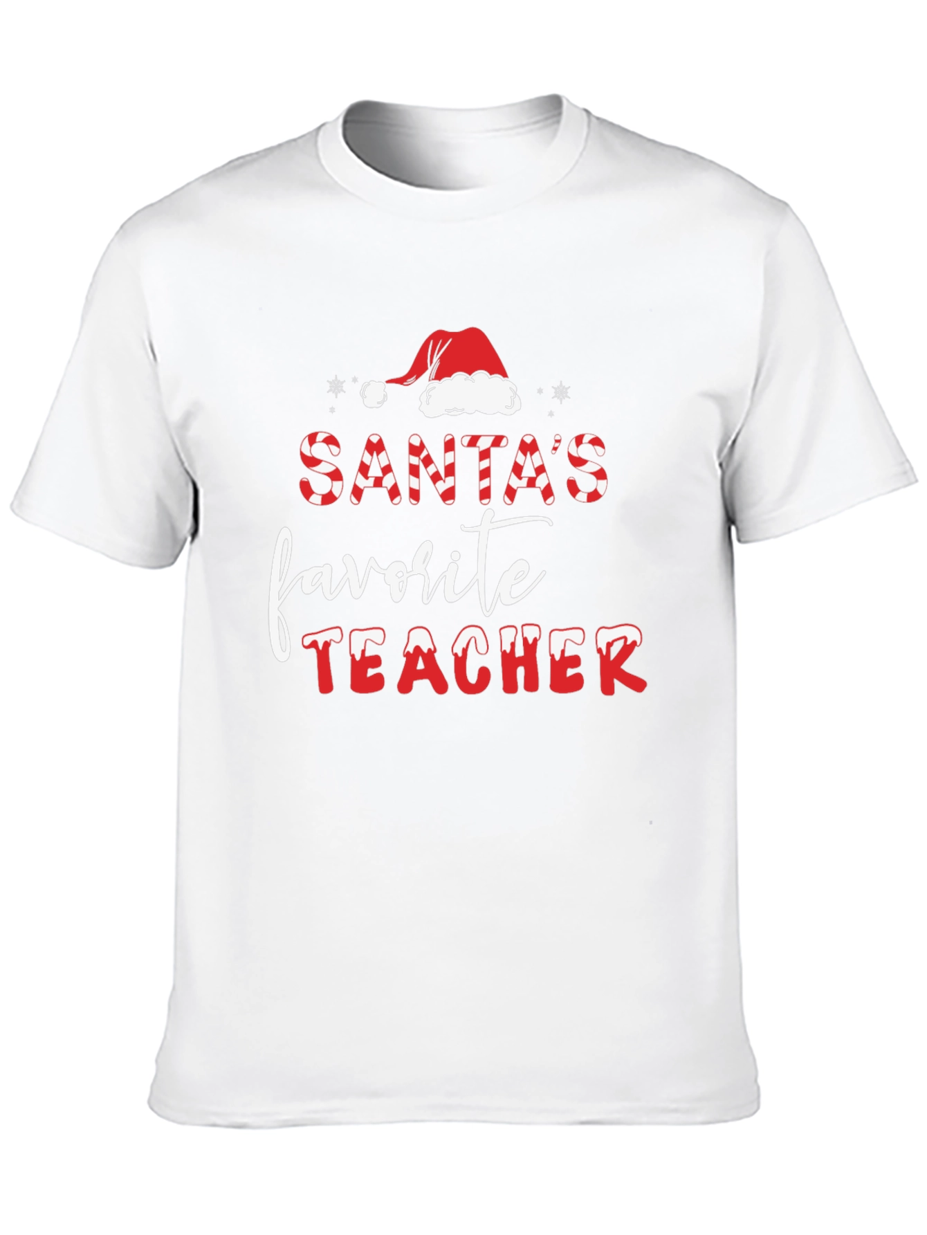 Santas Favorite Teacher T-Shirt - Holiday Gift