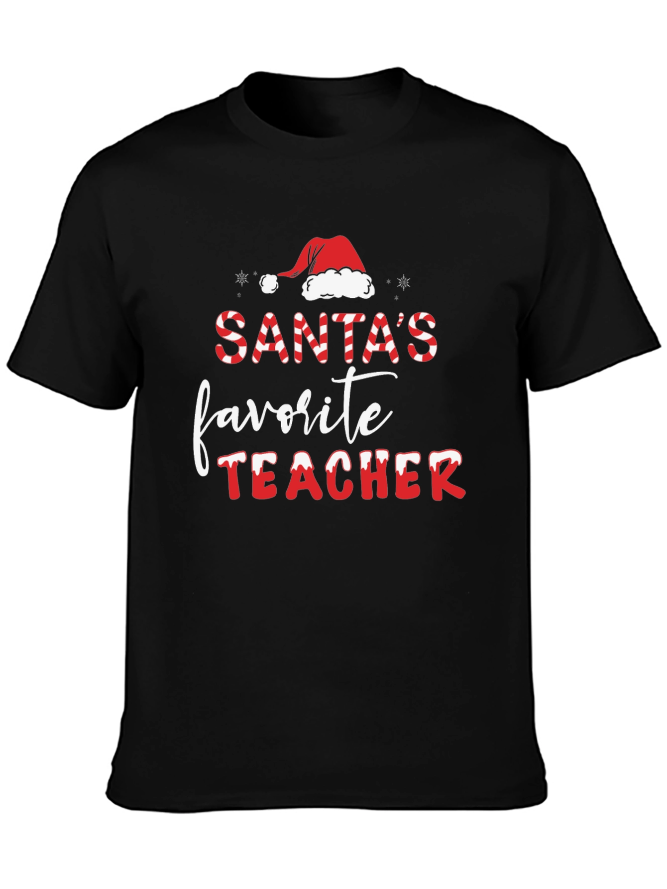 Santas Favorite Teacher T-Shirt - Holiday Gift