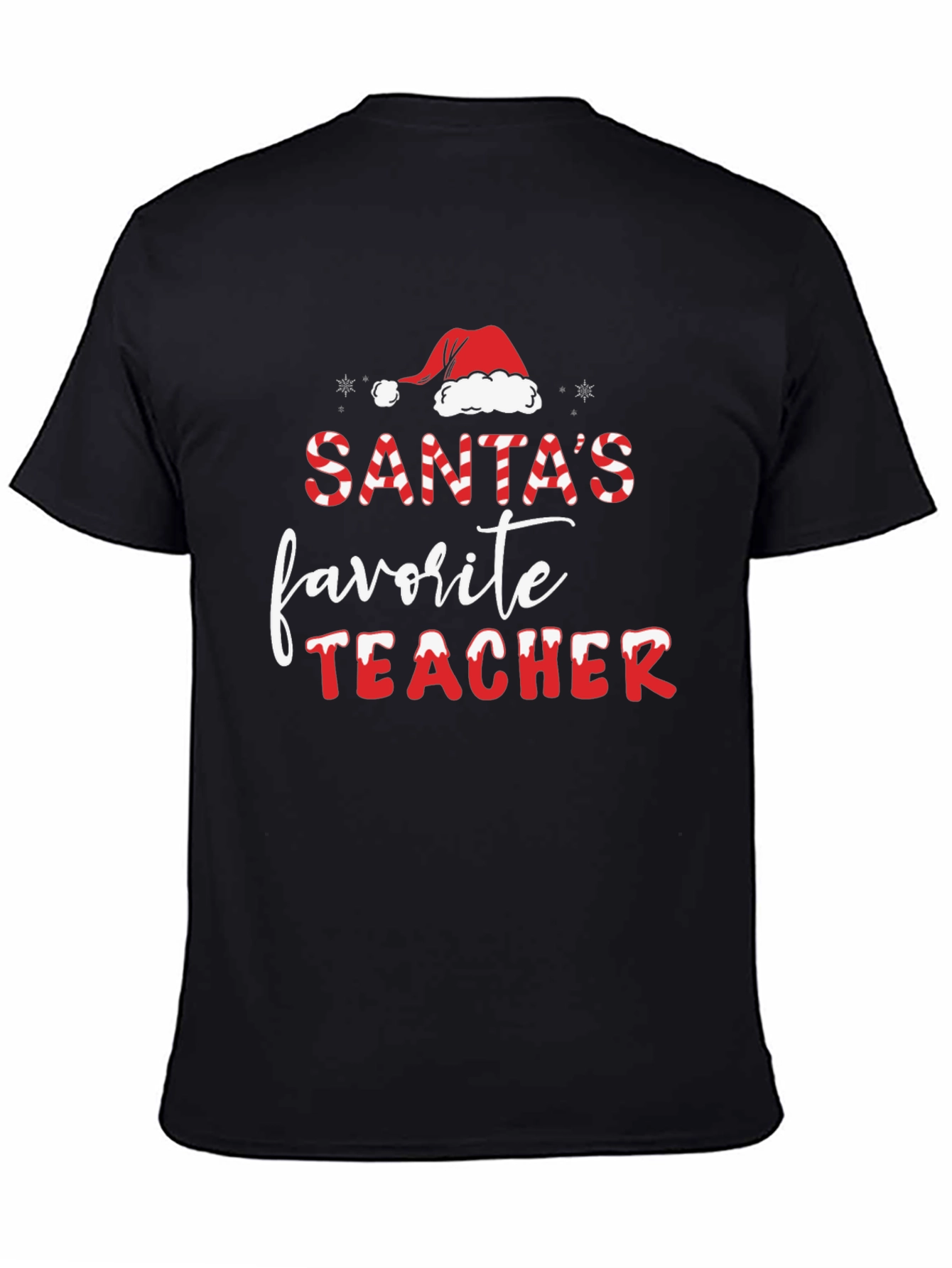 Santas Favorite Teacher T-Shirt - Holiday Gift