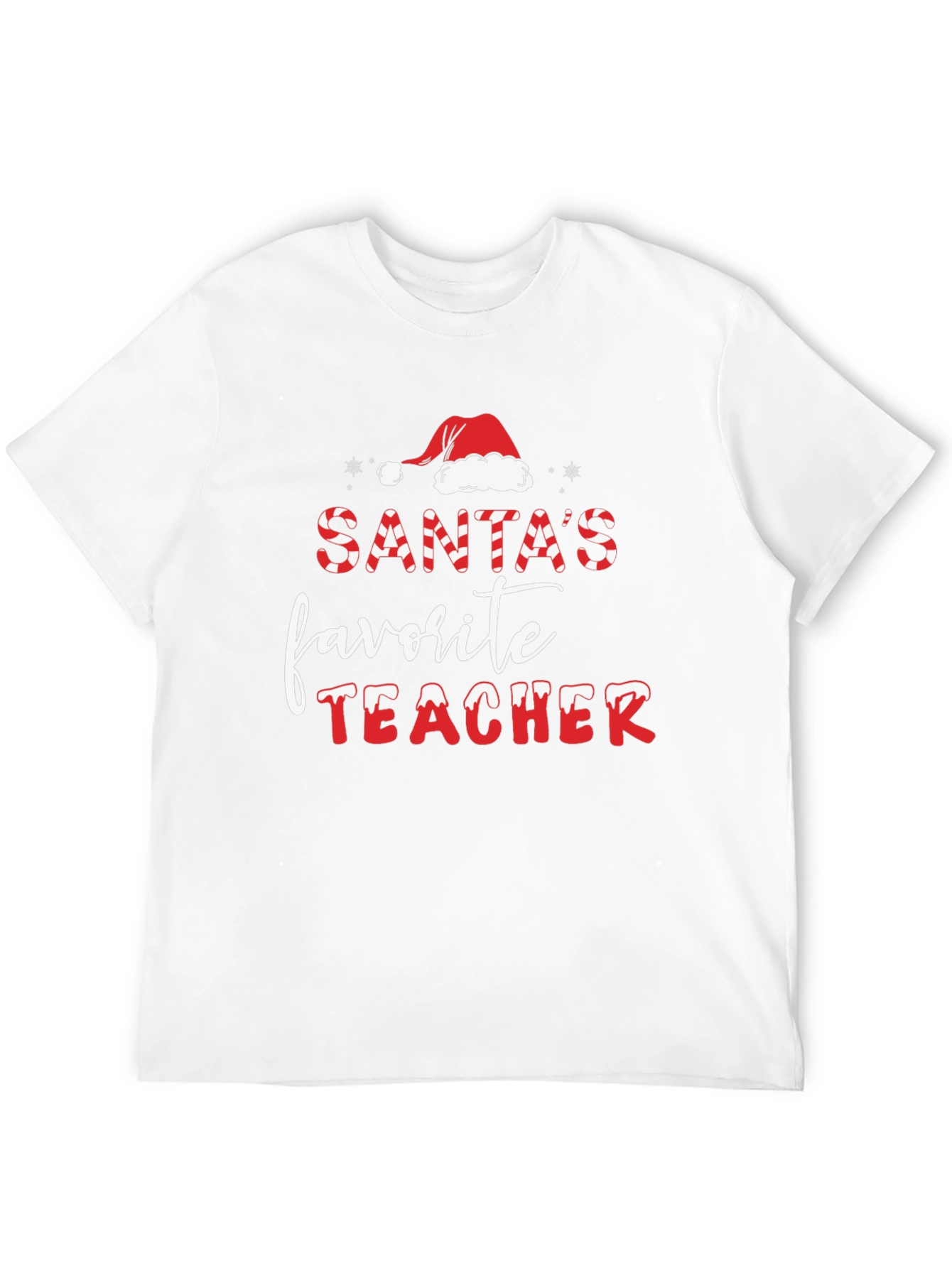 Santas Favorite Teacher T-Shirt - Holiday Gift