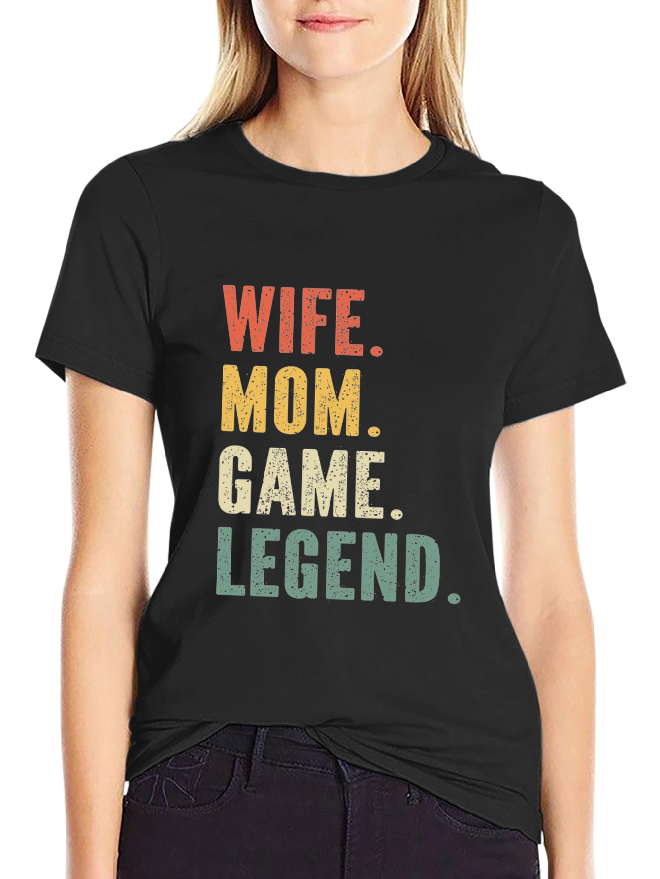 Wife Mom Game Legend T-Shirt - Black Novelty Tee