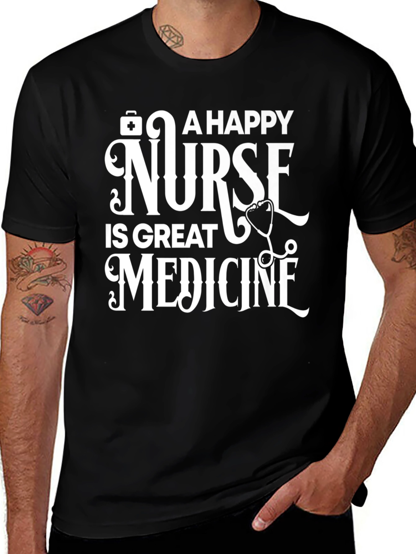 Happy Nurse Great Medicine Graphic T-Shirt