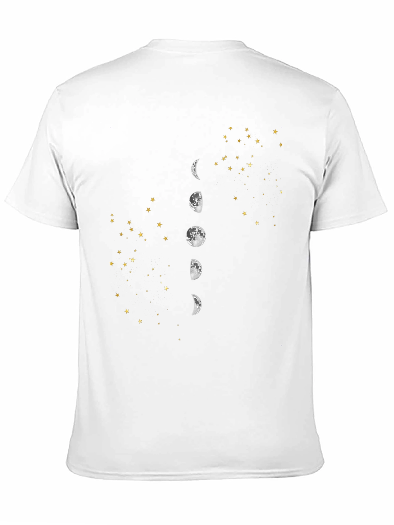 Lunar Phase & Starry Sky Graphic Tee - Black