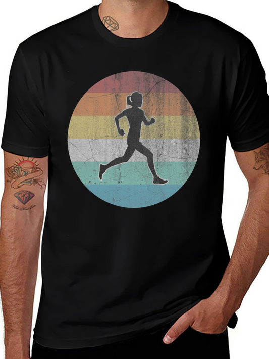 Vintage Runner Graphic Tee - Black