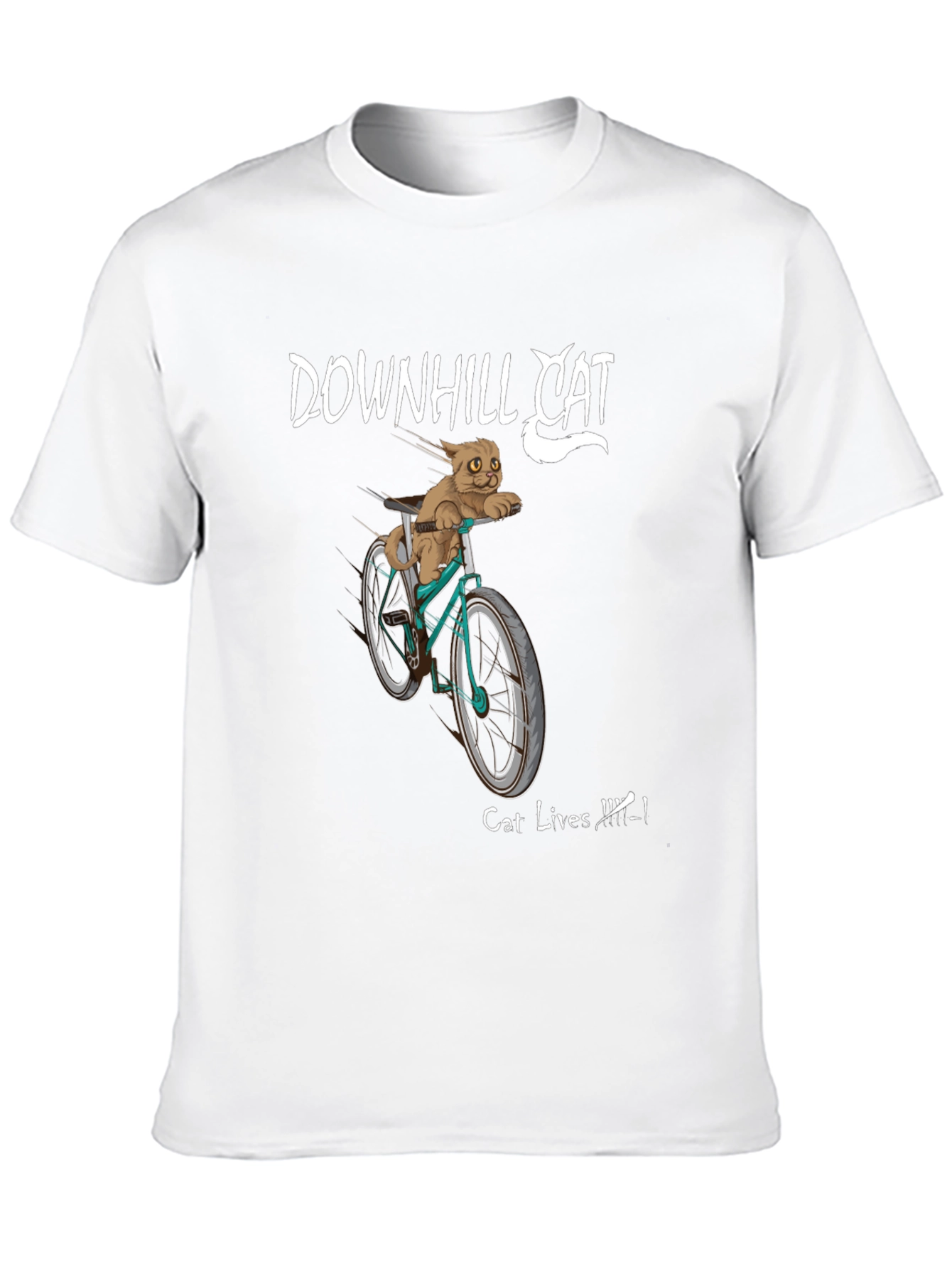 Downhill Cat Graphic T-Shirt