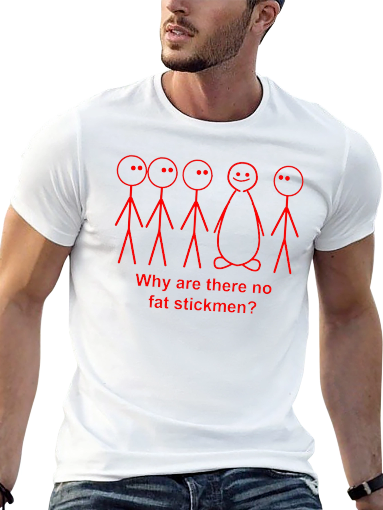 Funny Stickmen Graphic Black T-Shirt