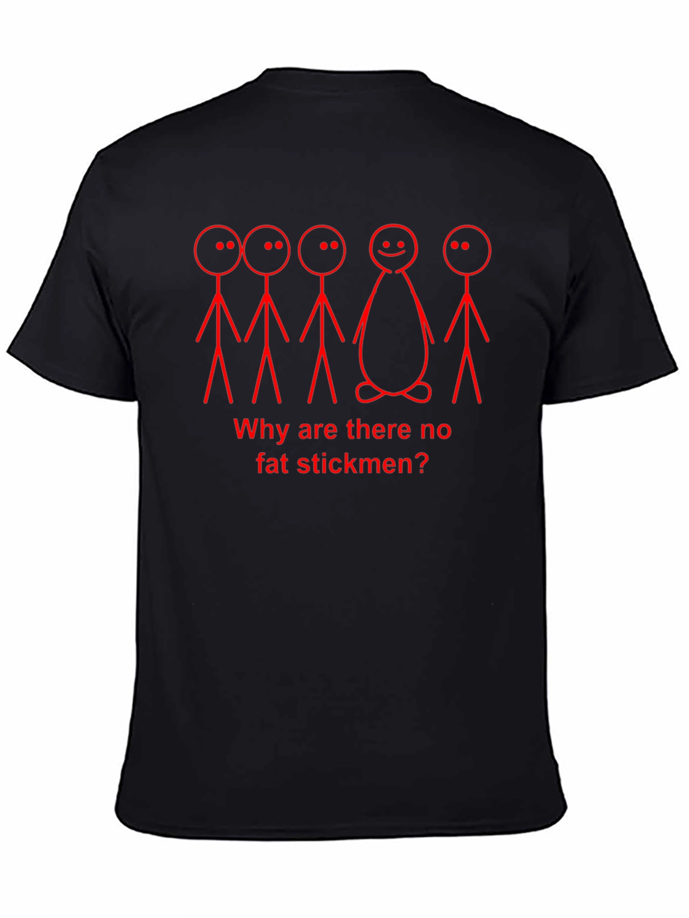 Funny Stickmen Graphic Black T-Shirt